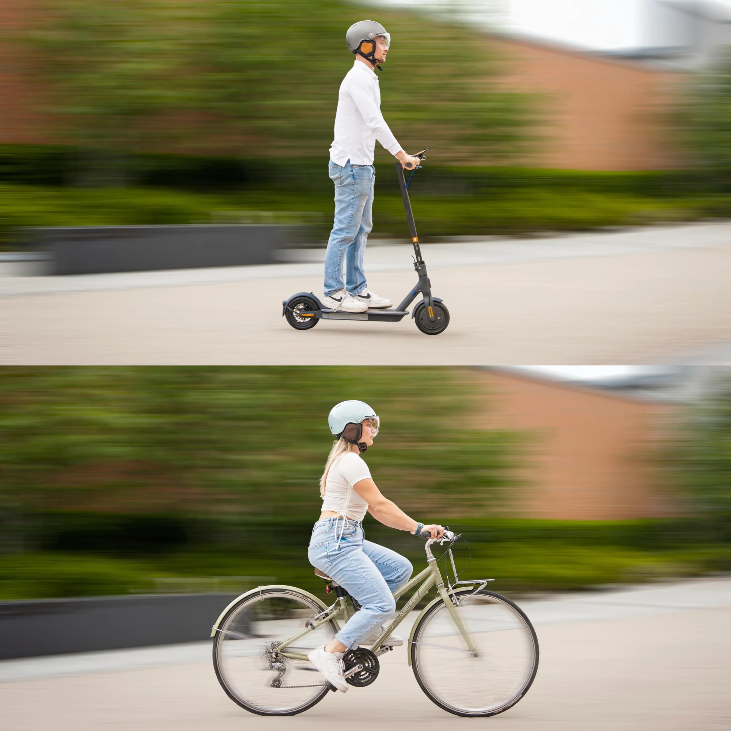 CASR Style - Casque Lifestyle Urbain pour Vélo & Trottinette Electrique - Visière Transparente & Cache-Oreille Amovibles - Confort Optimal pour Homme & Femme - Crème - Taille M
