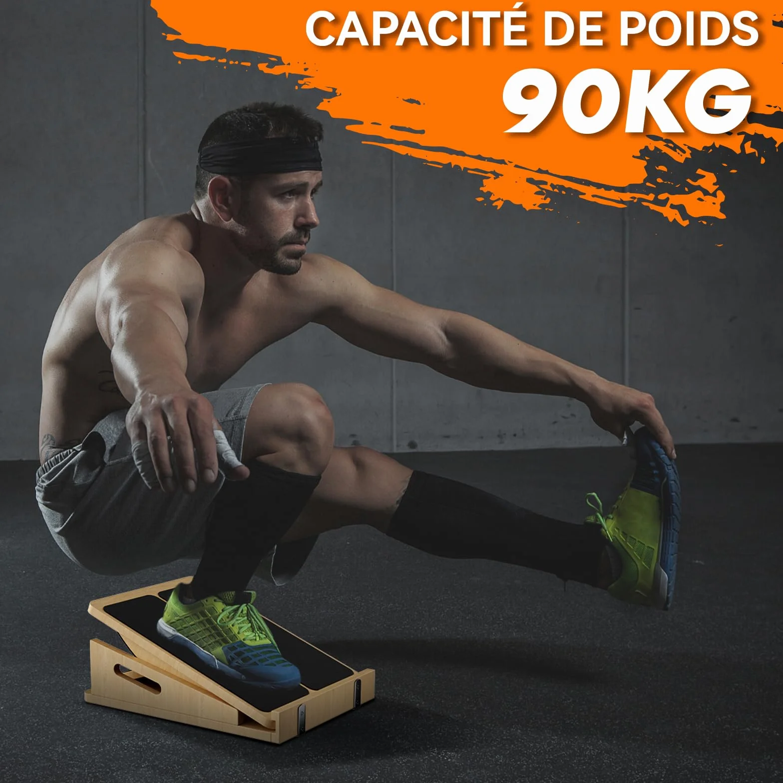 Planche inclinée en bois 2 en 1 pour étirer les mollets et équilibrer, planche d'équilibre réglable pour étirer les chevilles, planches inclinées de physiothérapie pour genoux, chevilles