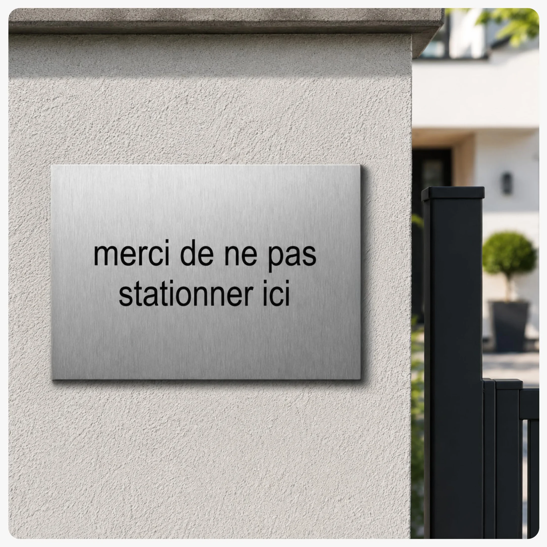 Plaque gravée personnalisée Alu Brossé 19,5x14cm autocollante 1-4 lignes