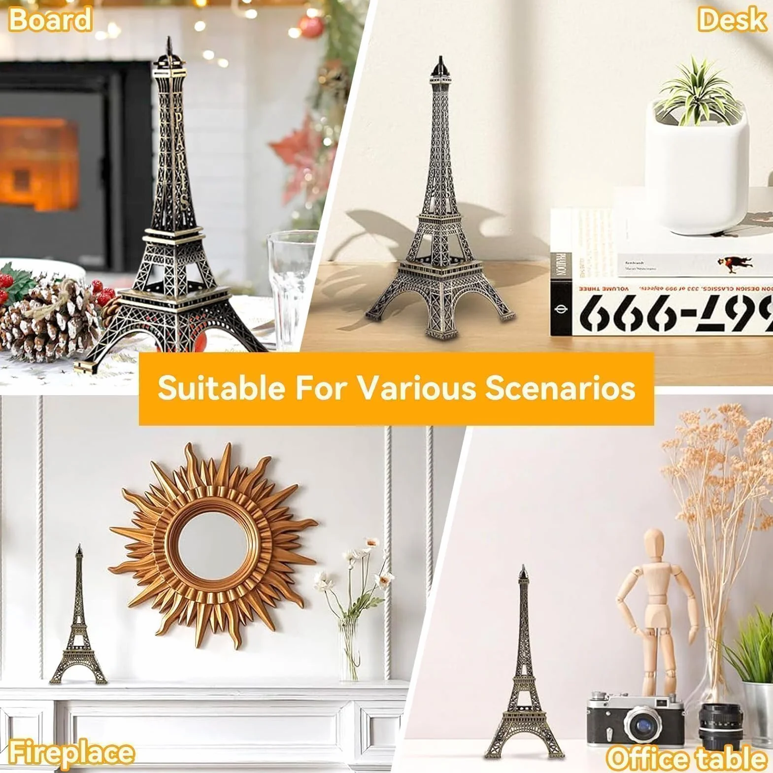 Tour Eiffel Statue décoration en Alliage de Zinc Paris Collection Réplique (15CM)