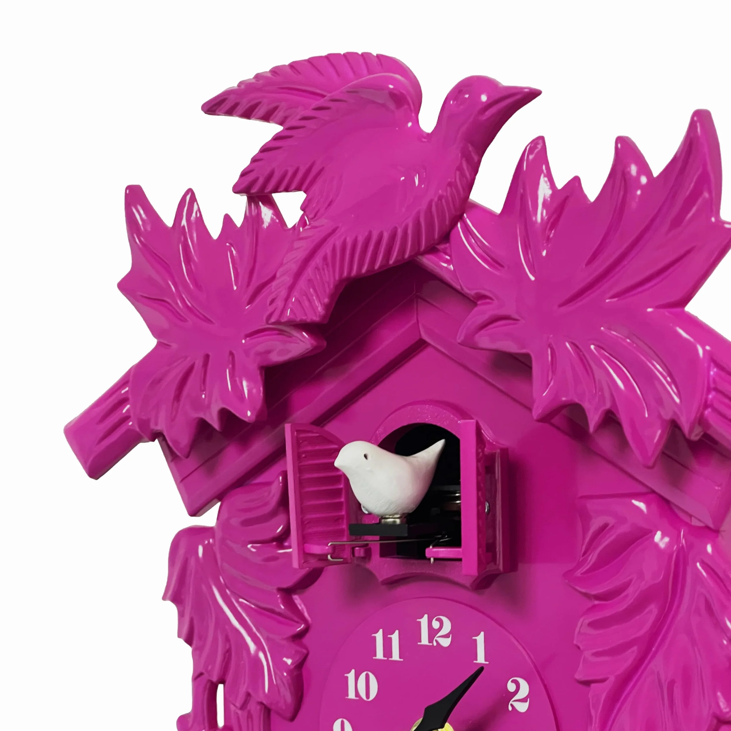 WALPLUS Coucou Horloge Pendules Murales Rose 37x20x10.5cm Plastique PVC