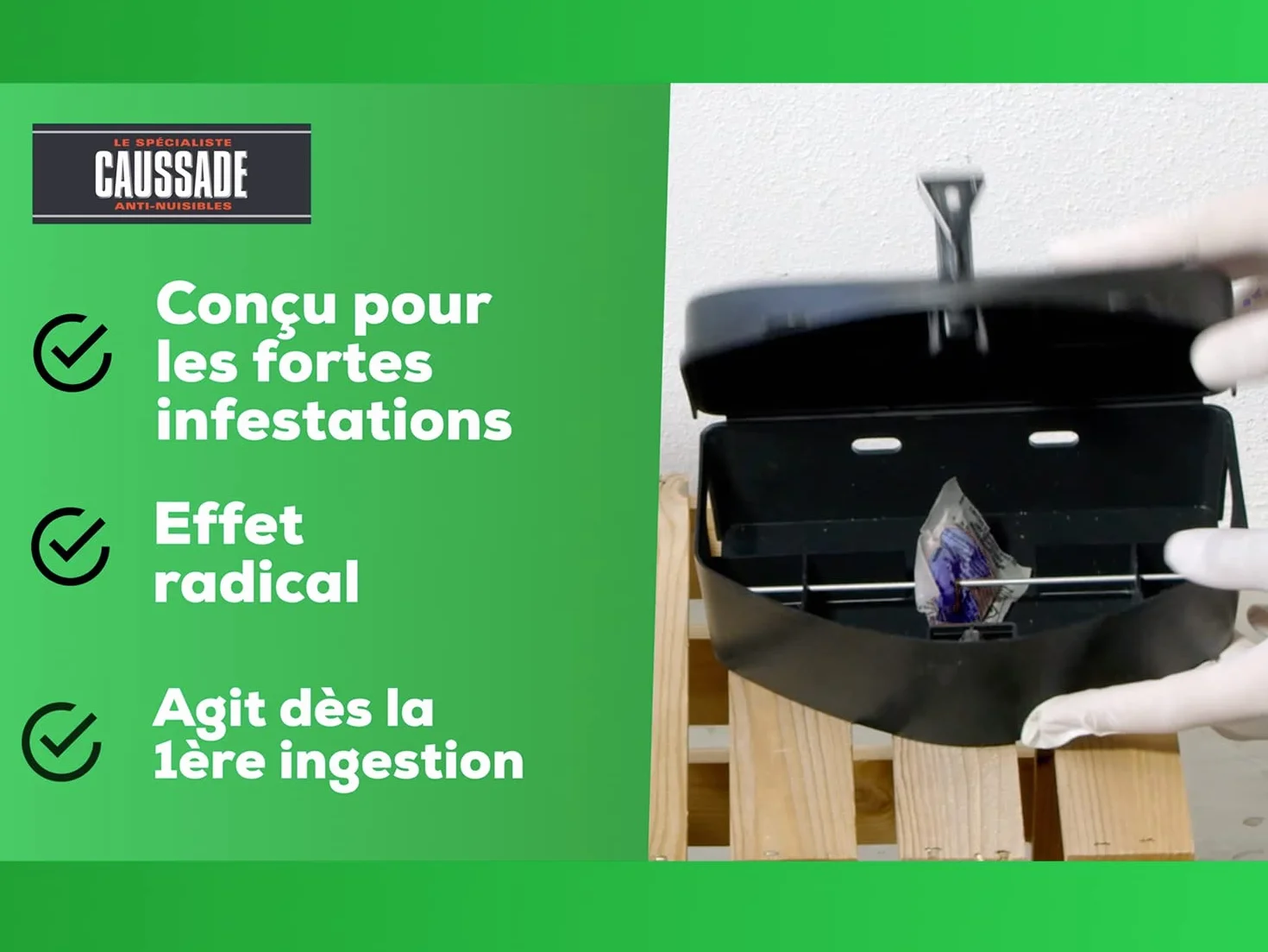 Caussade Raticide Canadien Anti Rats & Souris Fortes Infestations 72 Appâts pâtes 720g