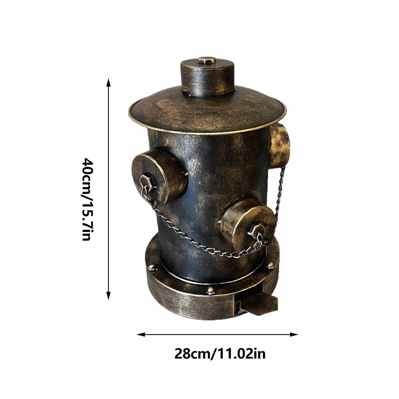 Poubelle Industrielle Rétro Bouche D'incendie Fer 28 x 40 cm Grande Capacité