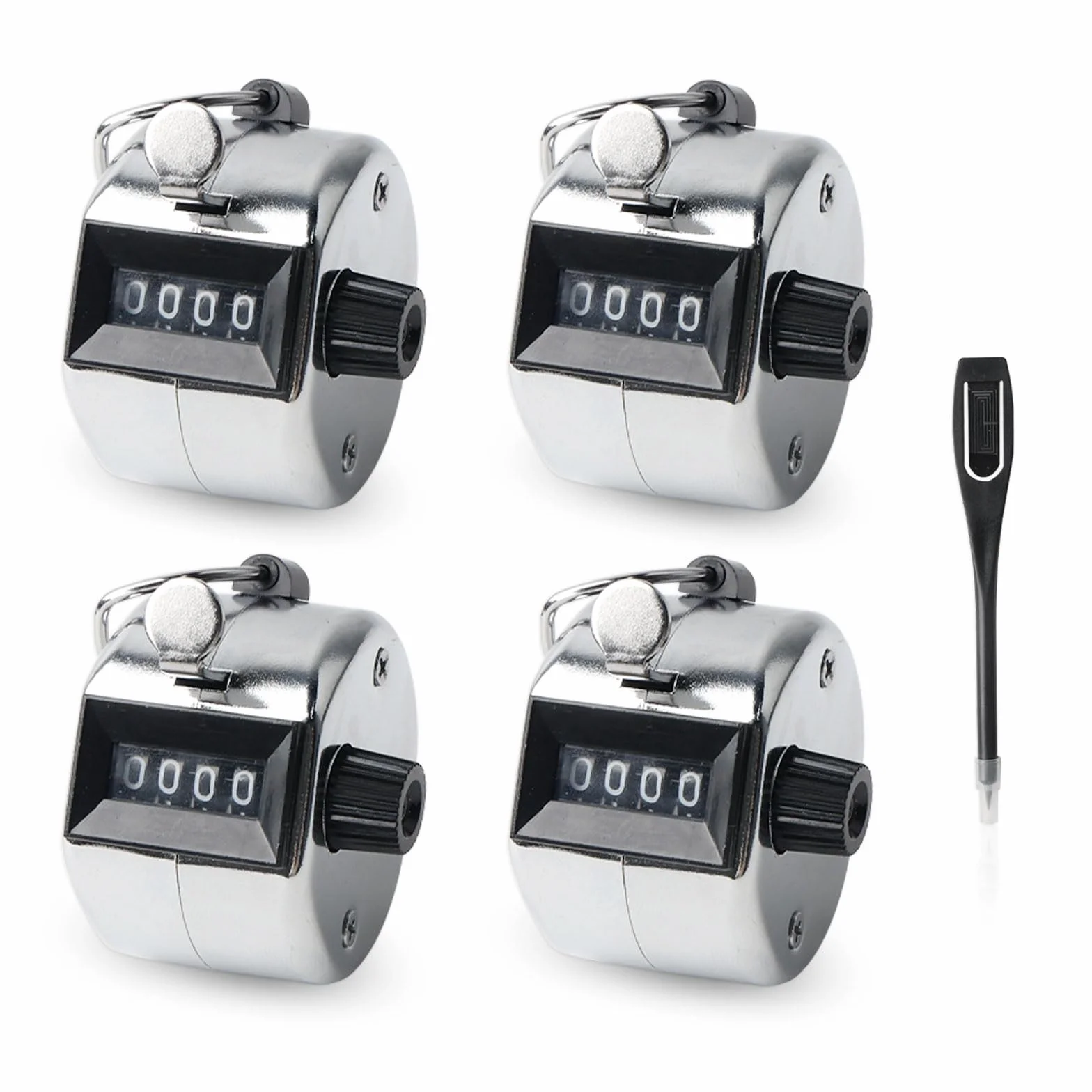 Lot de 4 compteurs manuels mécaniques à 4 chiffres, compteur de rangs pour activités sportives, golf, tricot