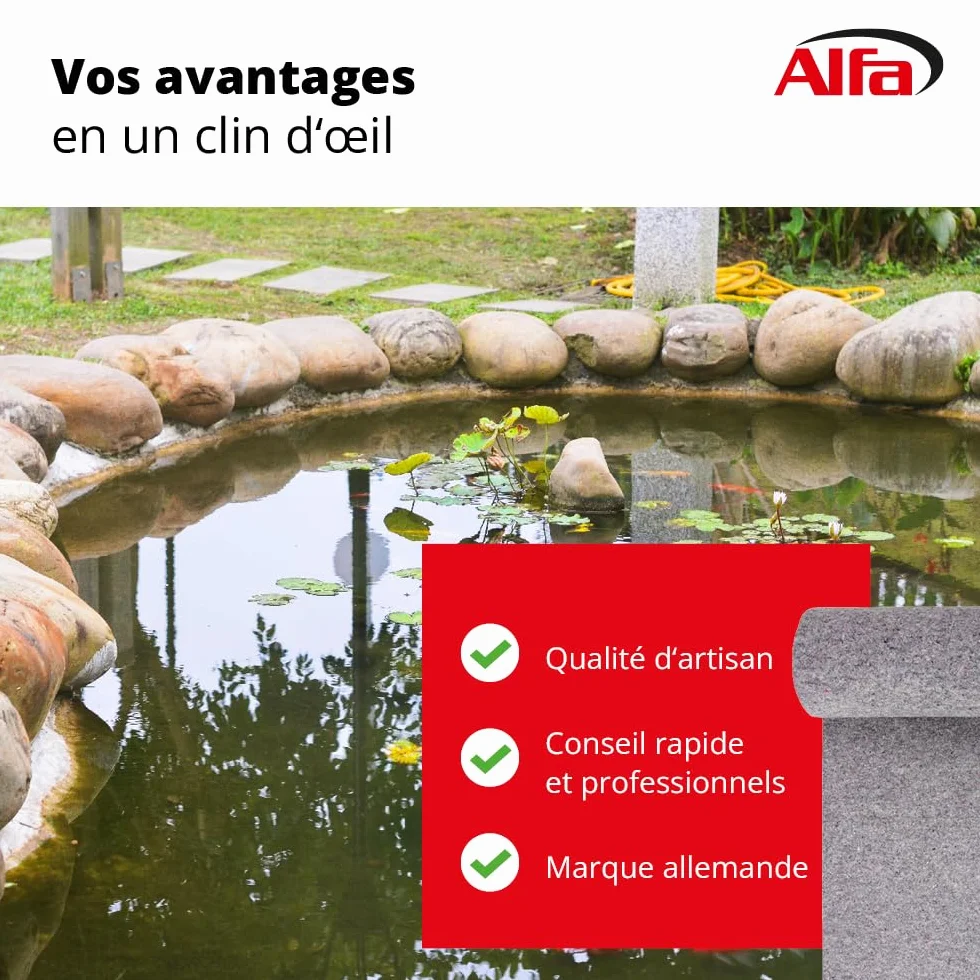 Feutre géotextile pour Bassin 300 g/m² Stable aux UV Non-tissé 1 m x 50 m