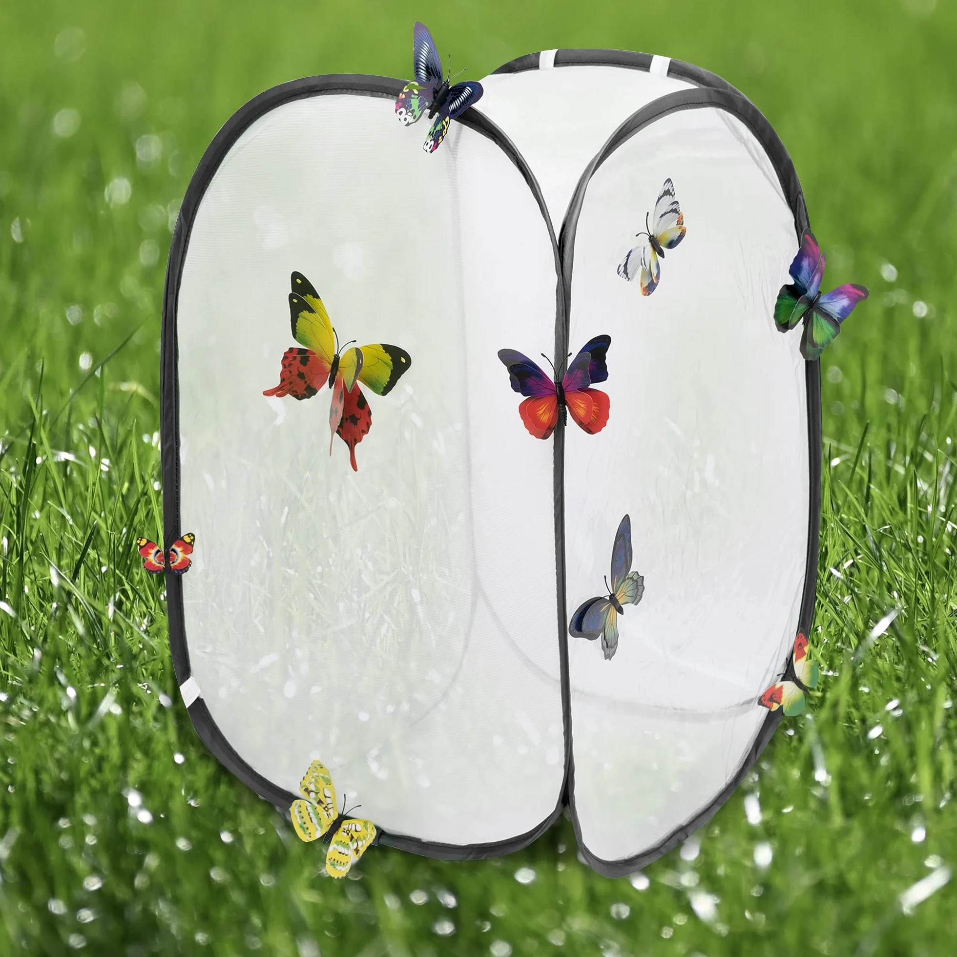 Cage à Papillon et Insectes Mesh Habitat Terrarium d'explore et Protect, Noir