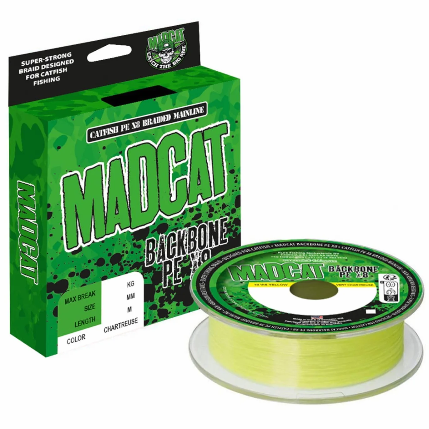 Madcat Backbone Fil de pêche tressé 300 m 0,45 mm 47,7 kg