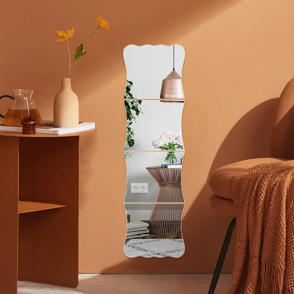 Lot de 4 miroirs décoratifs en acrylique pour esthétique murale personnalisable