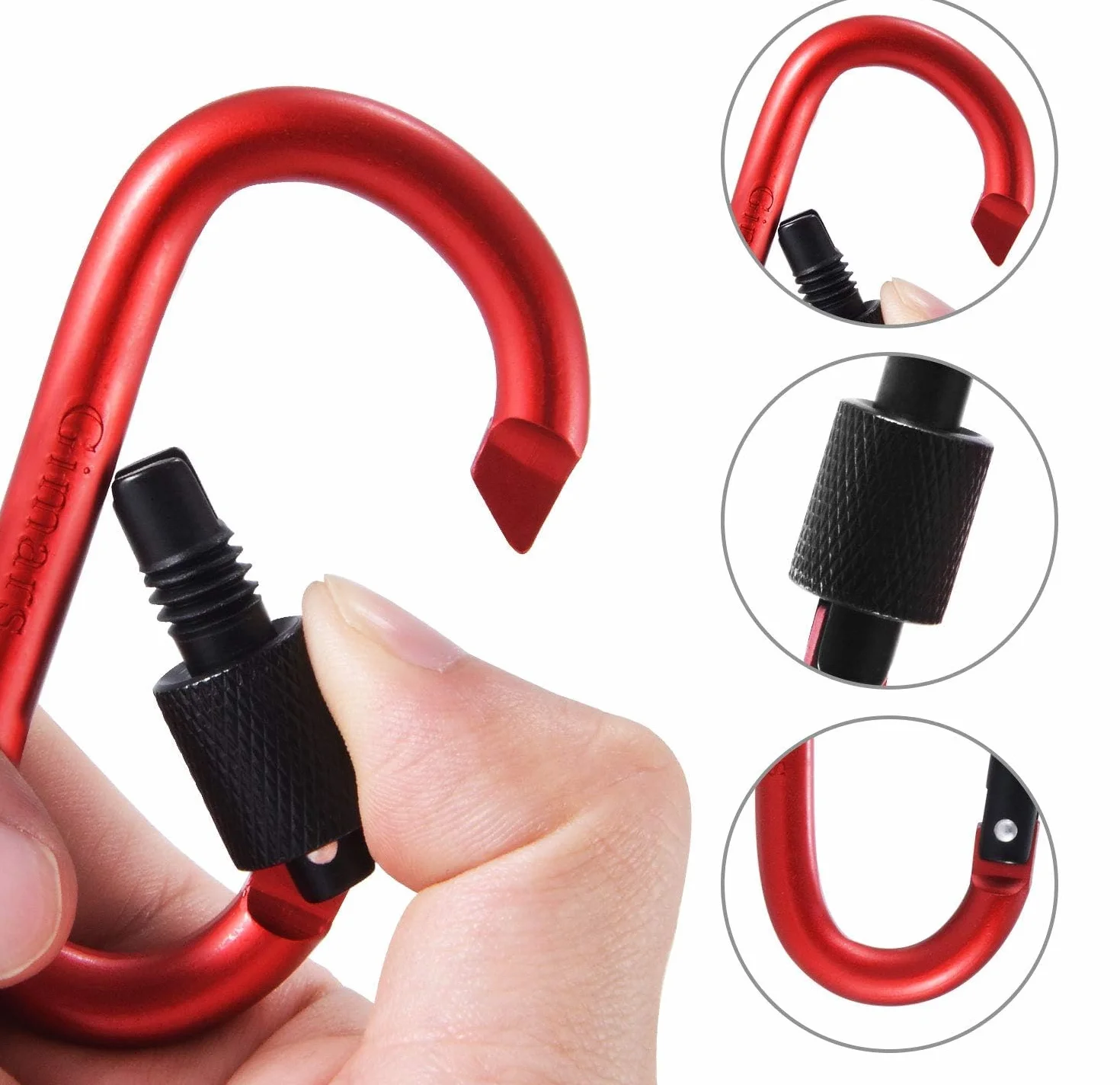 Gimars Mousqueton de Fixation Alliage d'Aluminium Porte-Clés Multicolore 78x42mm pour Sac Camping