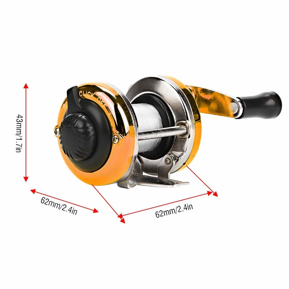 Moulinet de Pêche sur Glace 3.5 Pouces Durable Résistant à la Corrosion Léger Portable Océans Rivière Bleu