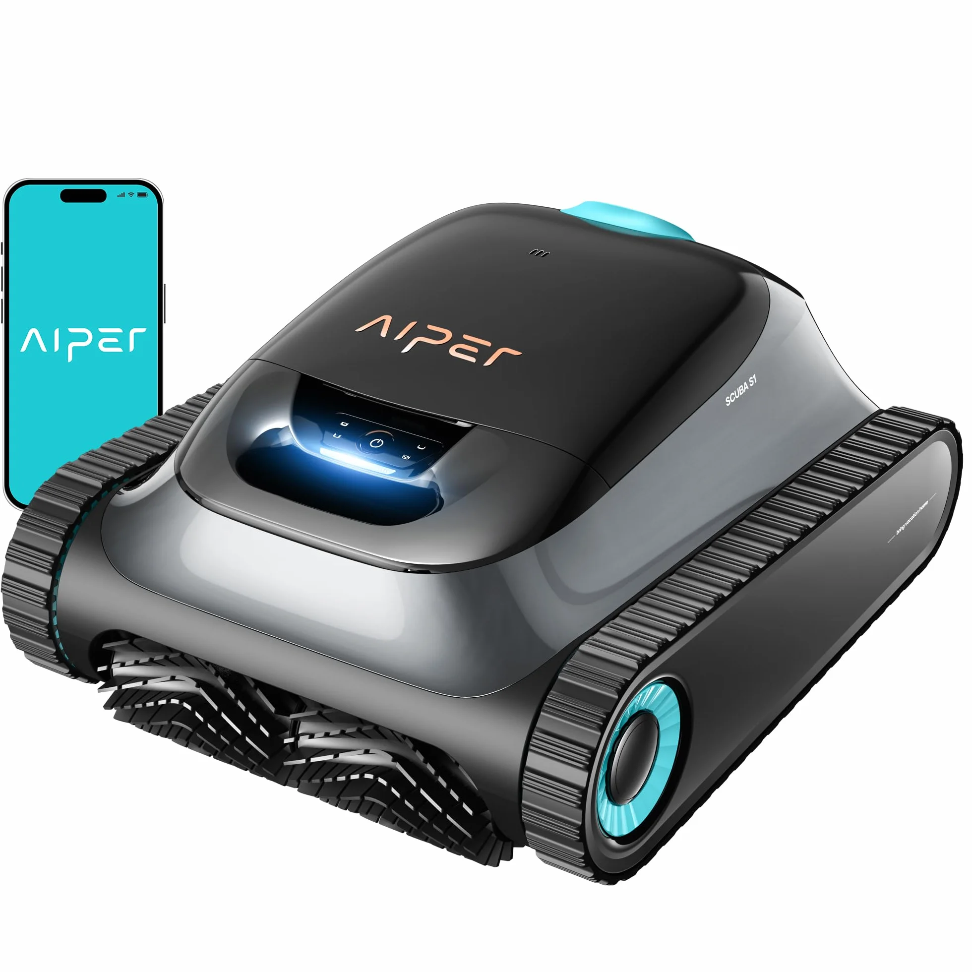 Aiper Scuba S1 Robot Piscine, Autonomie 270 Min, Filtration Ultra-Fine, Nettoyage Fond/Parois/Ligne d’Eau, Navigation 11 Capteurs