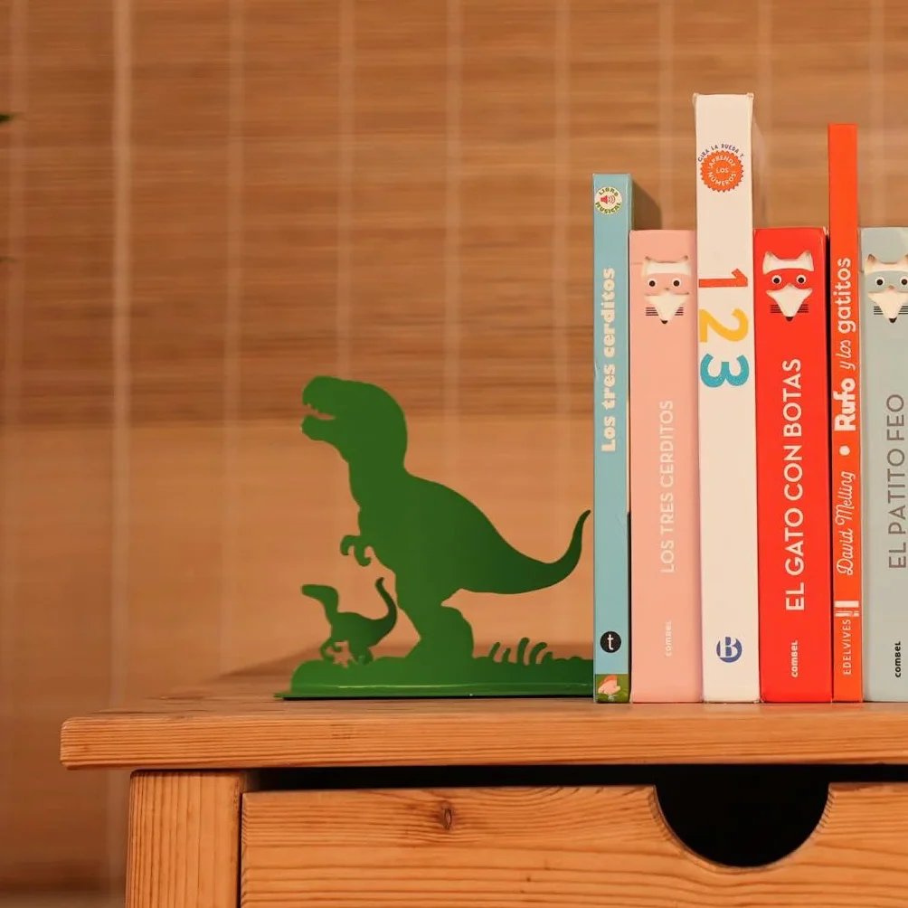 Balvi Serre-Livres Jurassic Vert Métal Inspiré Dinosaures