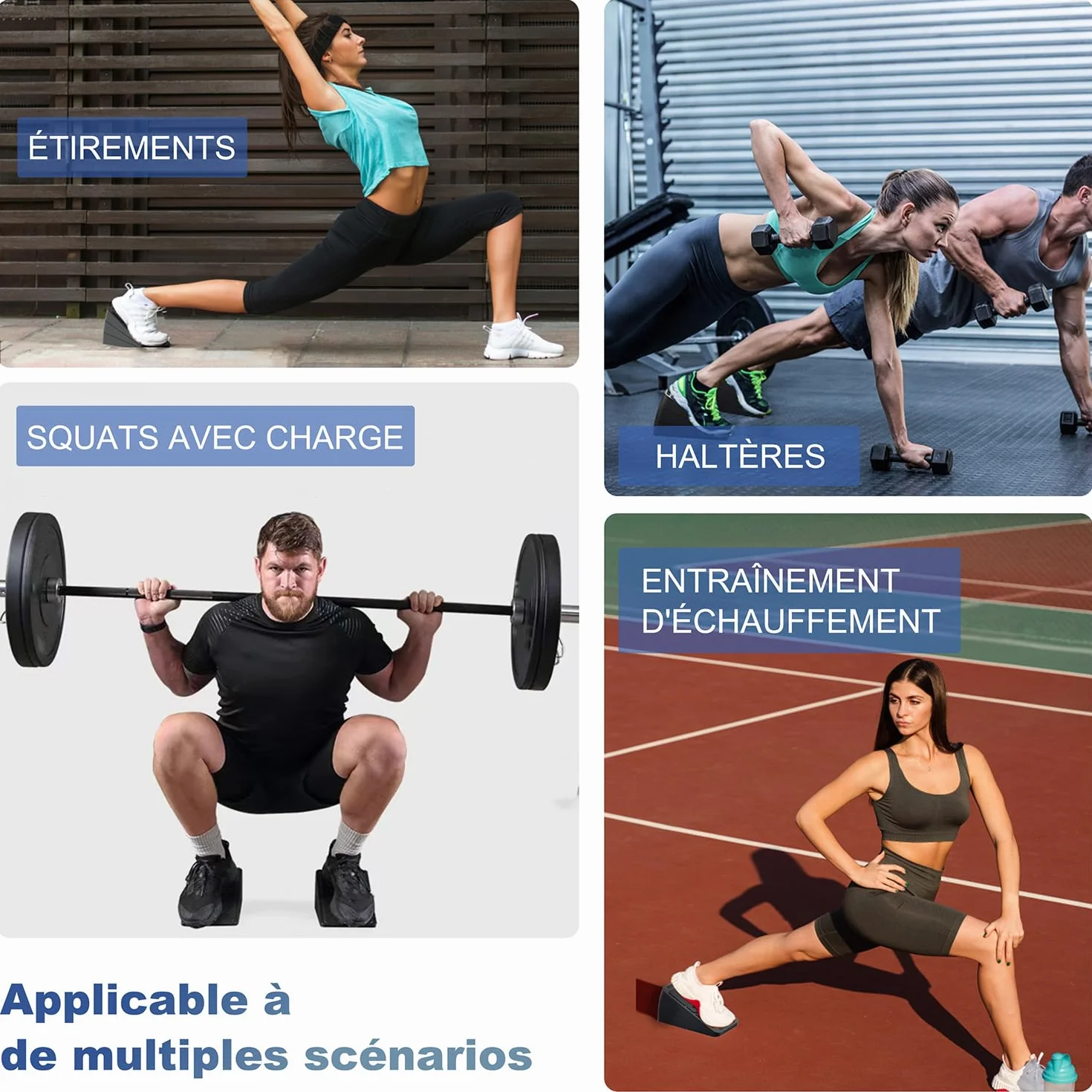 BOOSTEADY Planches Inclinées Antidérapante, 3/6PCS Slant Board, Planche d'Étirement Mollets Réglables