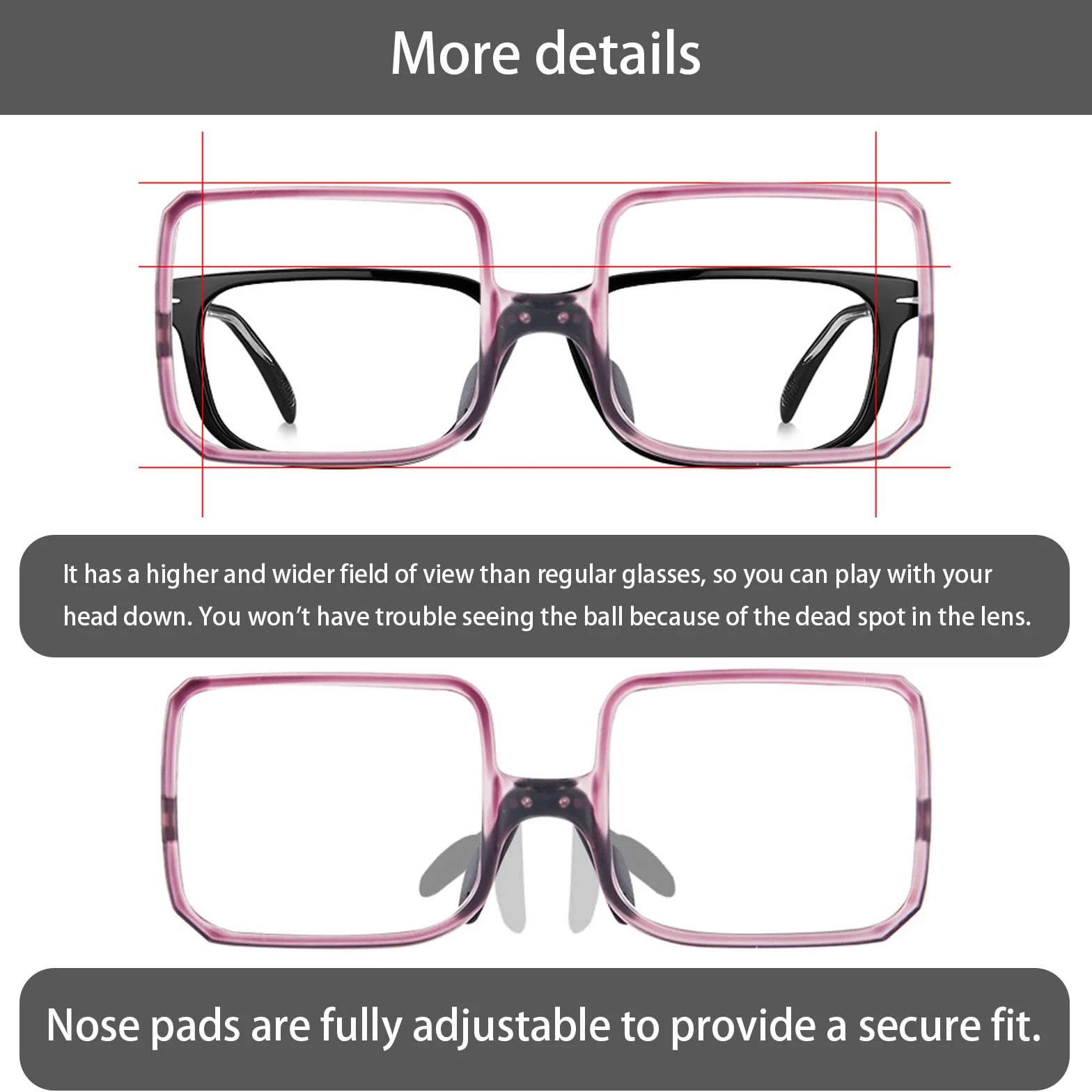 Lunettes de billard professionnelles plein cadre compétition joueur