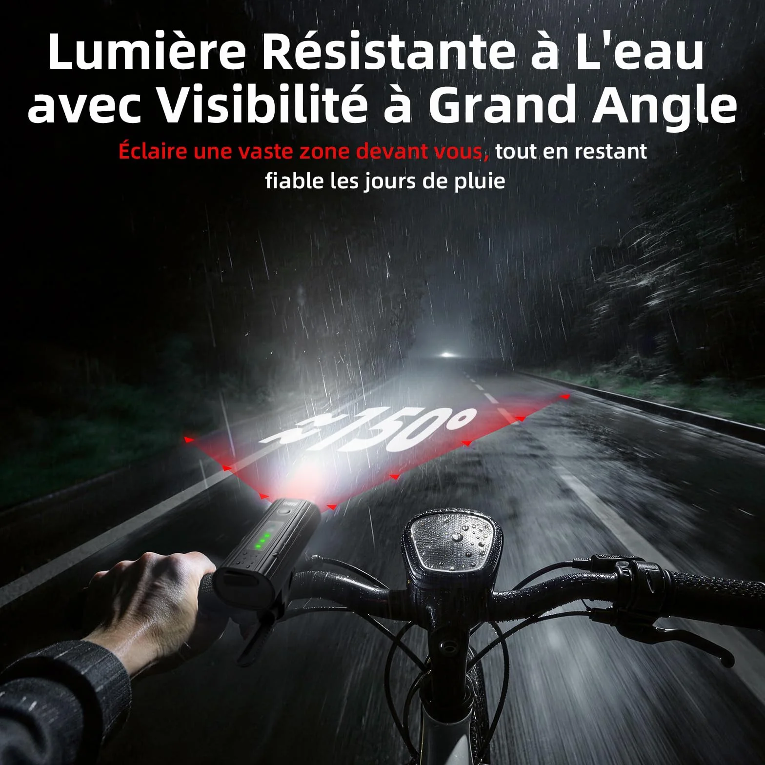 Kit Éclairage Vélo USB Rechargeable, Lampe Avant 700 Lumens, Feu Arrière 280 Lumens, IPX4 Résistant à l’Eau, 5+4 Modes, Support Rotatif 360° pour Vélo Route et VTT