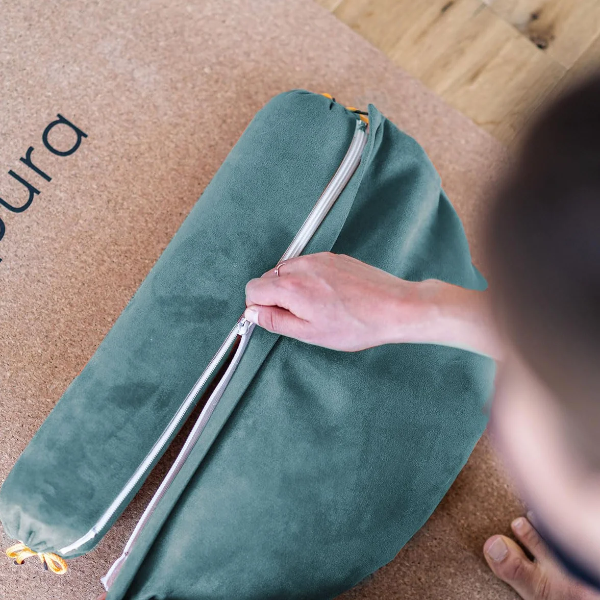 SAPURA Coussin de Yoga | Coussin de méditation | Yoga Bolster 2en1 | Bio Remplissage Sarrasin | Rouleau Oreiller | Pilates-Bolster | Oreiller de Relaxation