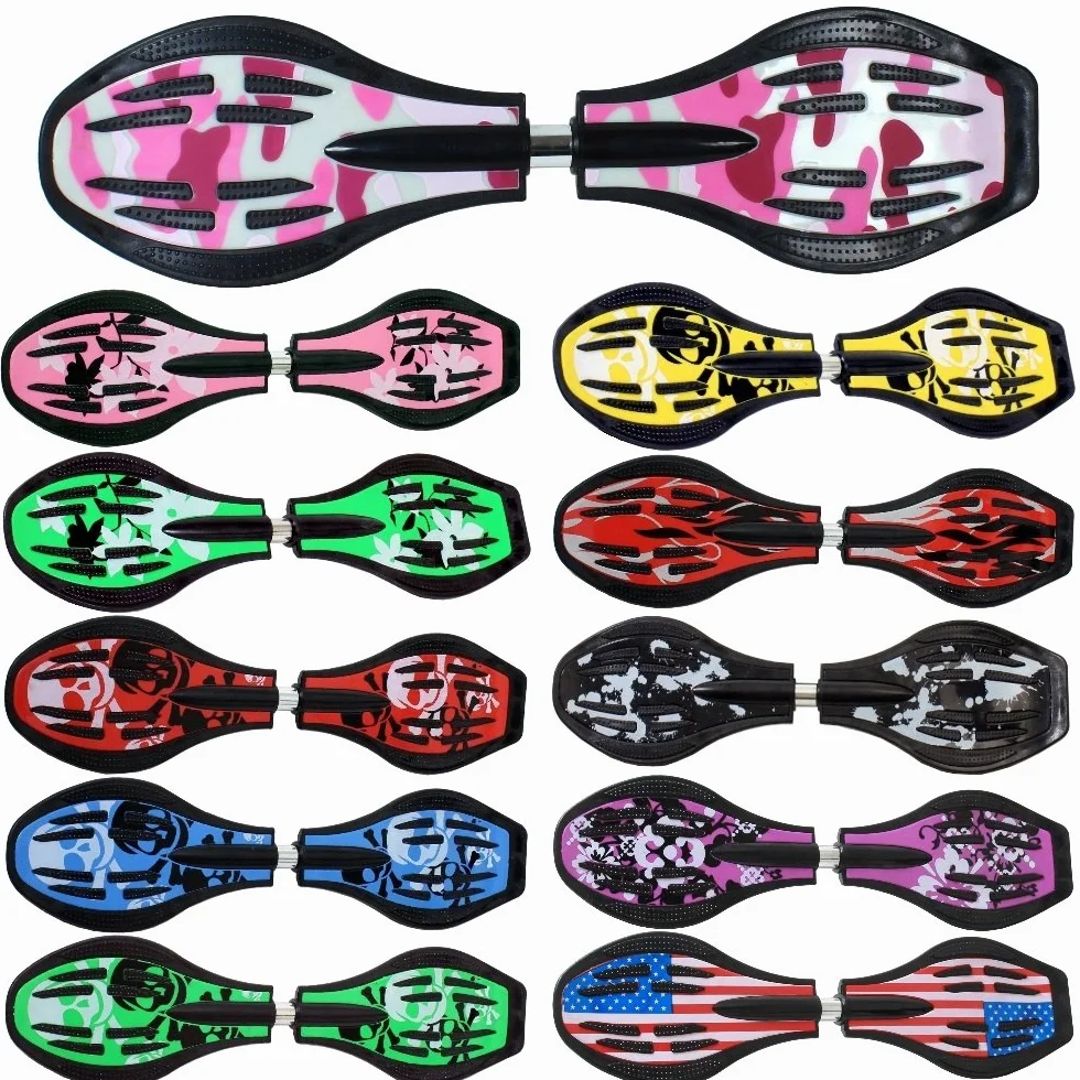 FunTomia Waveboard Roulements à billes ABEC9 avec sac – Jusqu'à 120 kg – (différents designs de couleurs) (rose/armée)