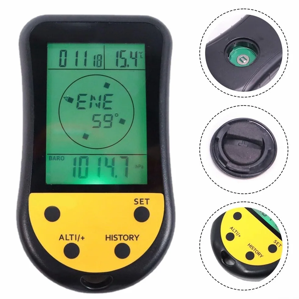 Altimètre numérique pour voiture, altimètre, thermomètre hygromètre, écran LCD rétroéclairé, altimètre numérique pour camping en plein air