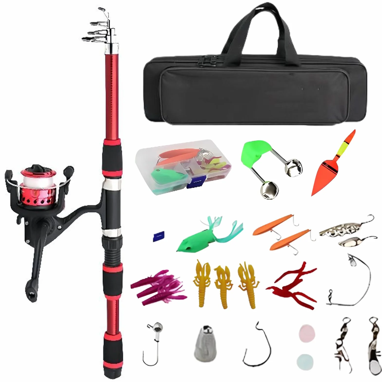 Canne À Pêche Enfant Kit Débutant pour Lancer Eau Salée et Douce