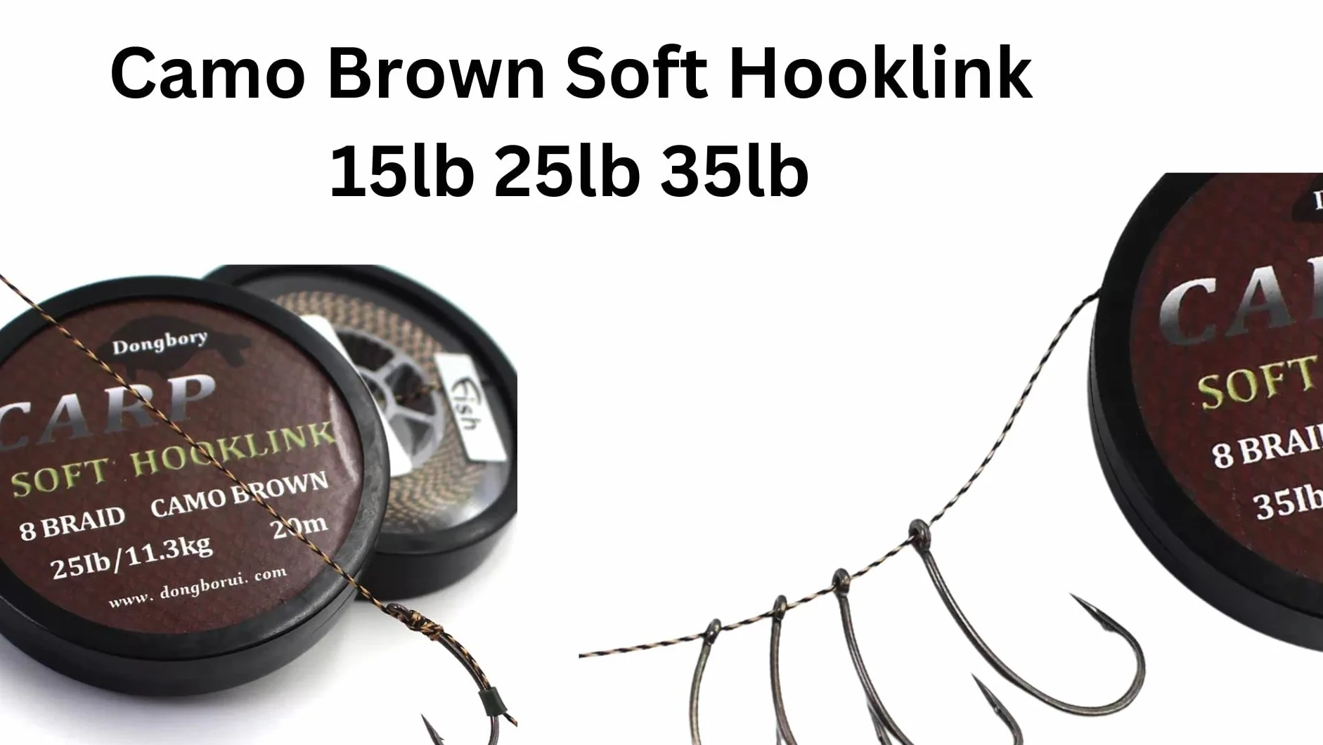 Bobine ligne pêche tressée 20 m 8 brins camouflage marron pêche carpe 11,3 kg