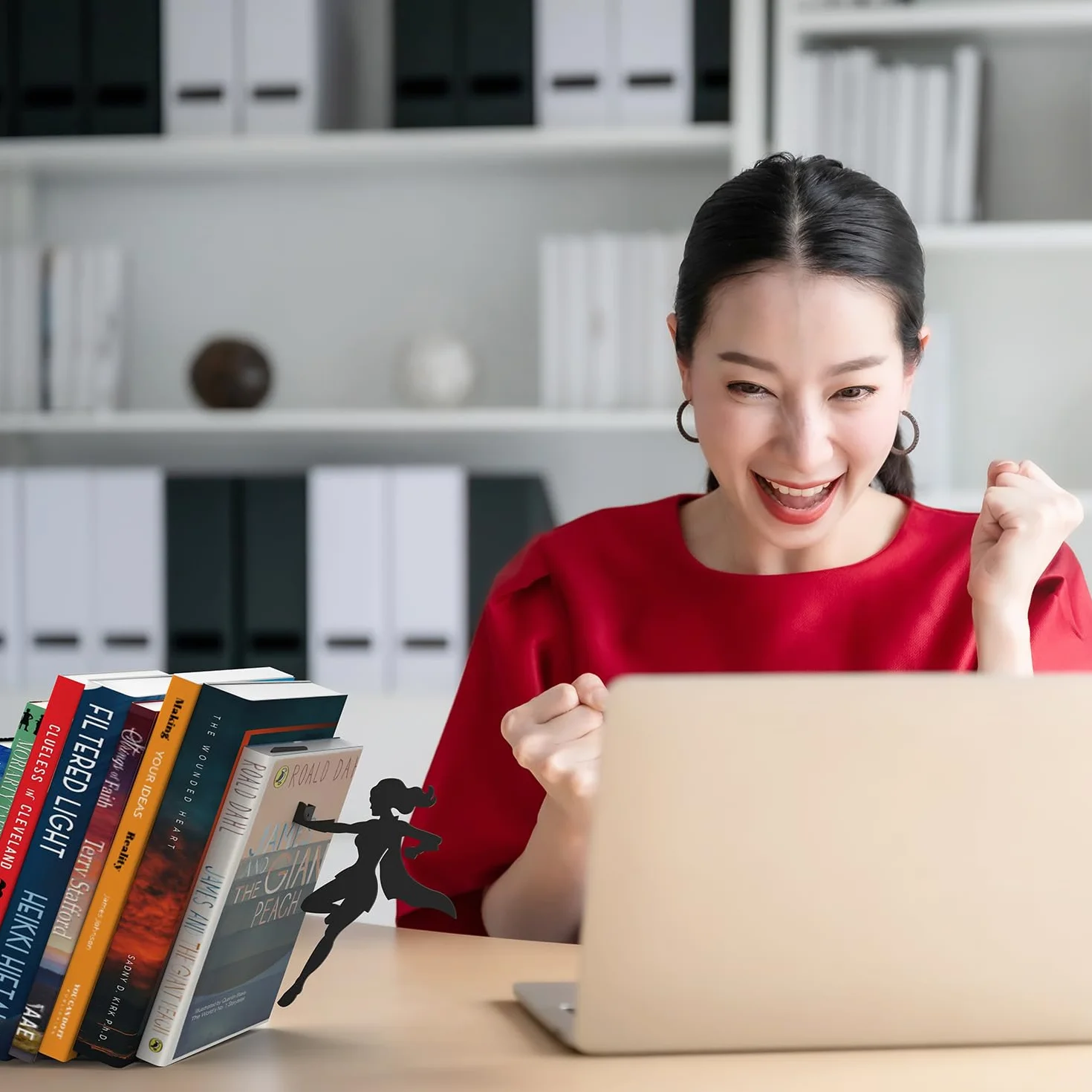 Artori Design Support pour extrémité d'étagère Livres, métal, Noir