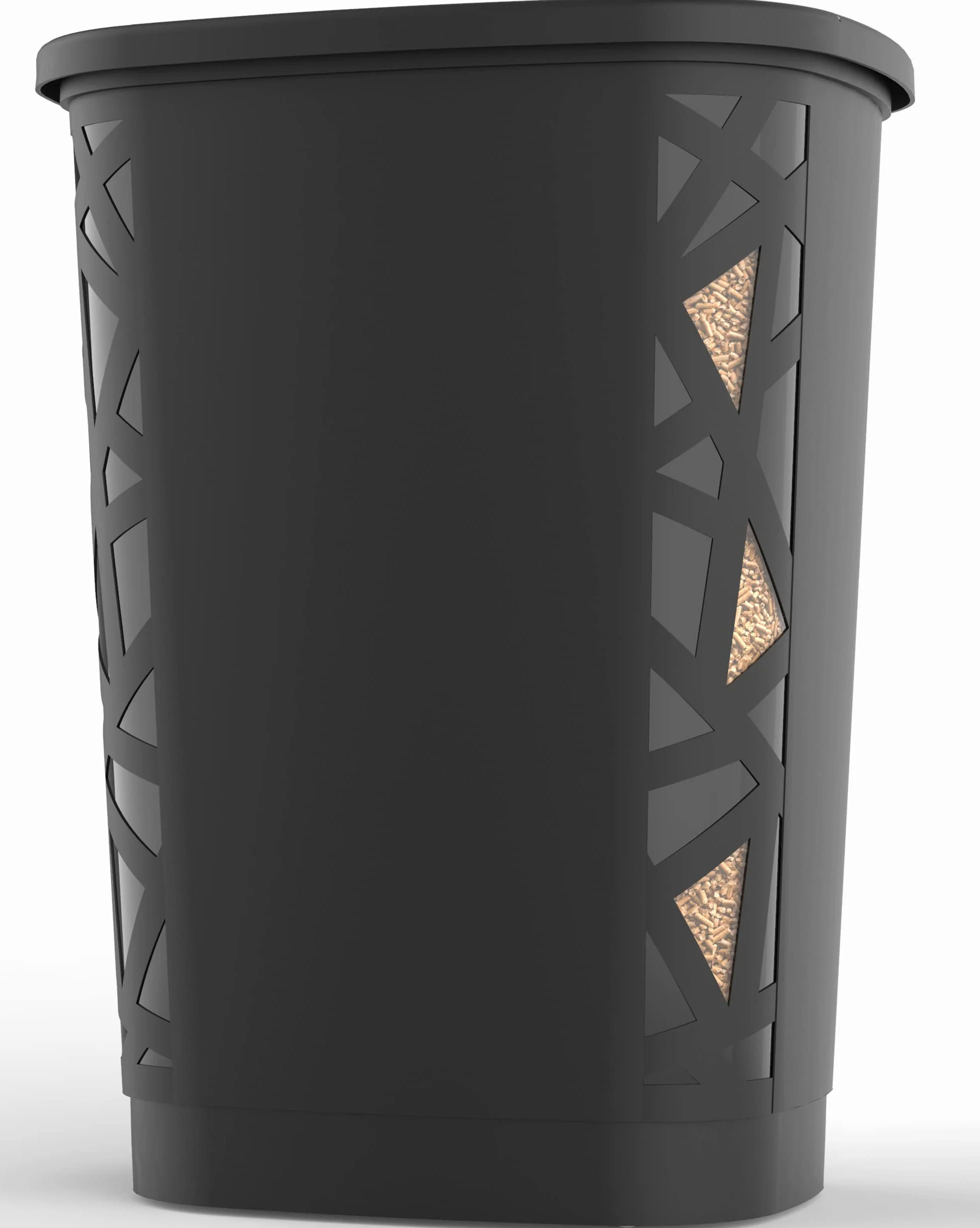 EDA Coffre à Granulés de Bois XL Noir 45kg