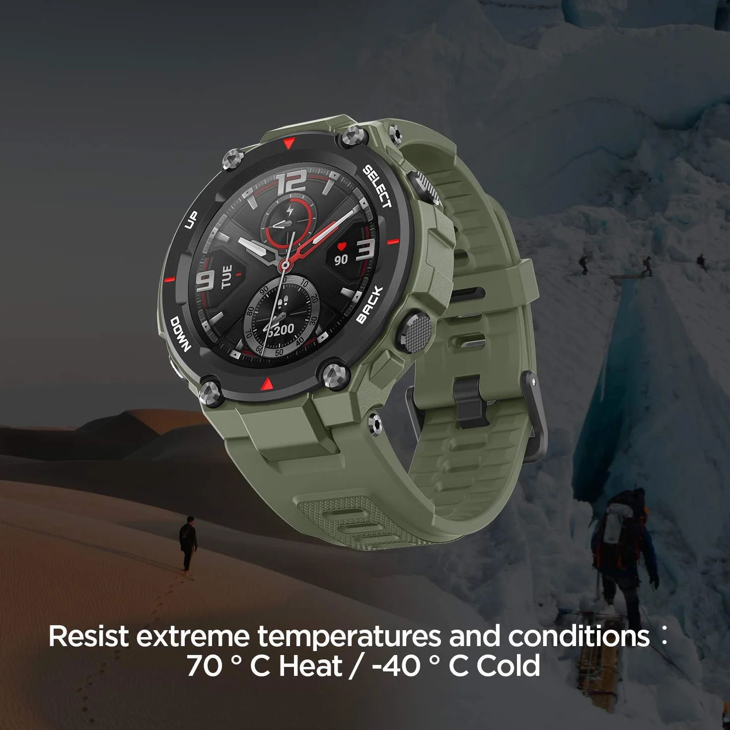 Amazfit T-Rex Montre Connectée 1,3" Etanche GPS 14 Modes Sportifs Vert