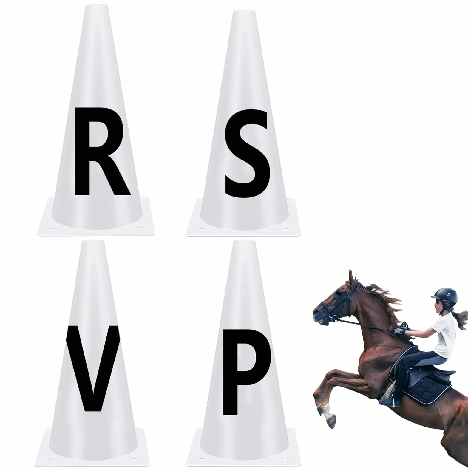 Cônes De Dressage Lettres 23CM Empilables Équipement Entraînement Chevaux