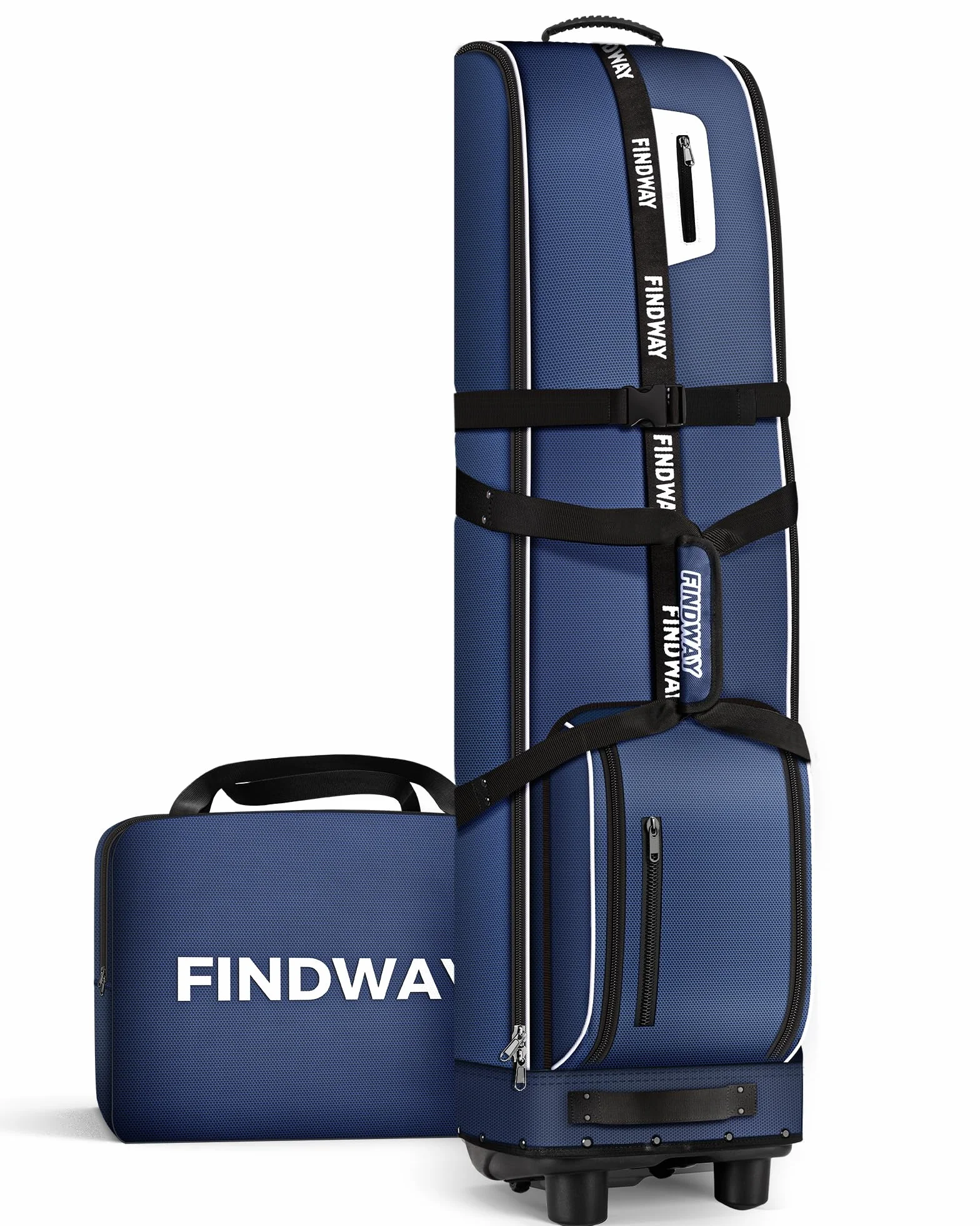 Findway Sac Voyage Golf avec Coussin Amovible Supplémentaire, Housses de Voyage de Golf pour Clubs en Oxford 1680D Résistant à l'usure et Imperméable
