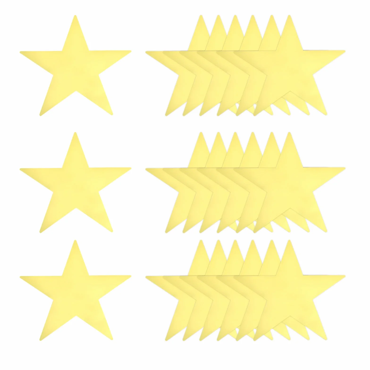 QUARKZMAN 24 Pcs 6" Double Printed Paper Stars Cutout Confetti Cardboard Stars Decorations