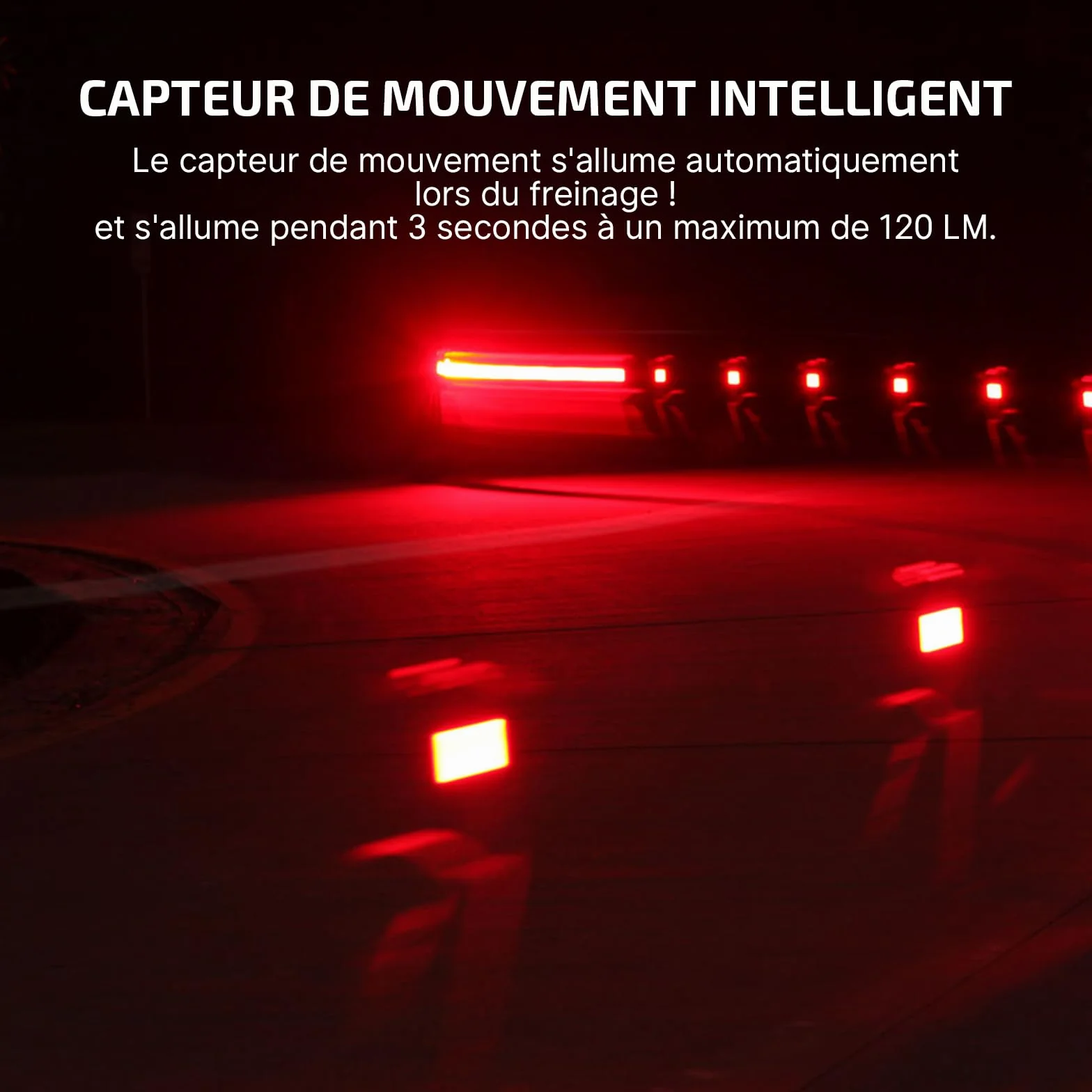 OLIGHT RN120C Lampe VTT LED Éclairage Vélo Arrière Puissant 120 Lumens 5 Modes de Luminosité Étanche IPX6 Rechargeable Type C pour Deplacements Urpains Cyclisme sur Route Rando