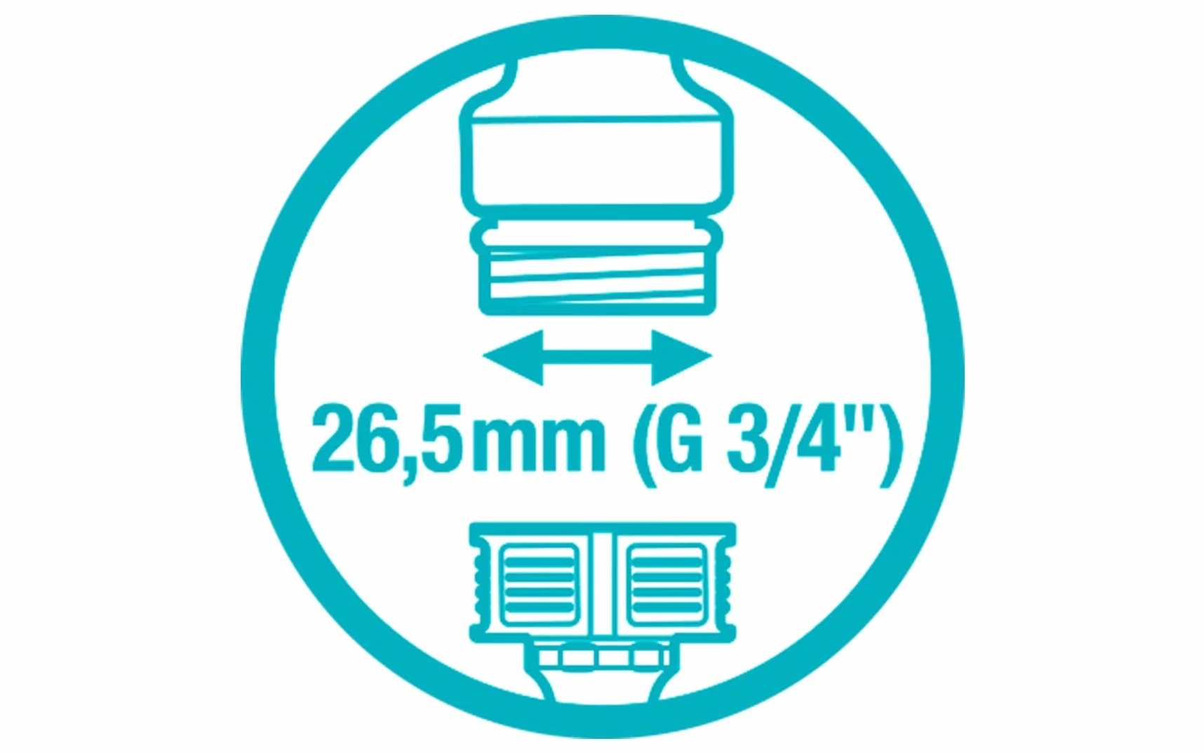 Gardena Nez de robinet 26,5 mm (G 3/4) OGS adaptateur tuyau arrosage, anti-éclaboussure, résistant au gel