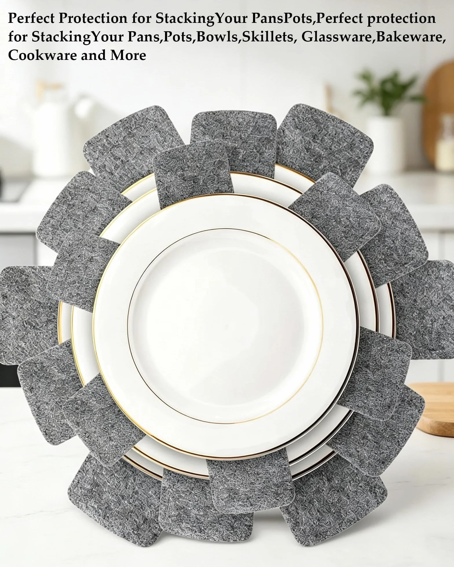Lot de 10 protège-poêles en Feutre 26 cm Résistant à la Chaleur Antidérapant Protection poêle et Casserole