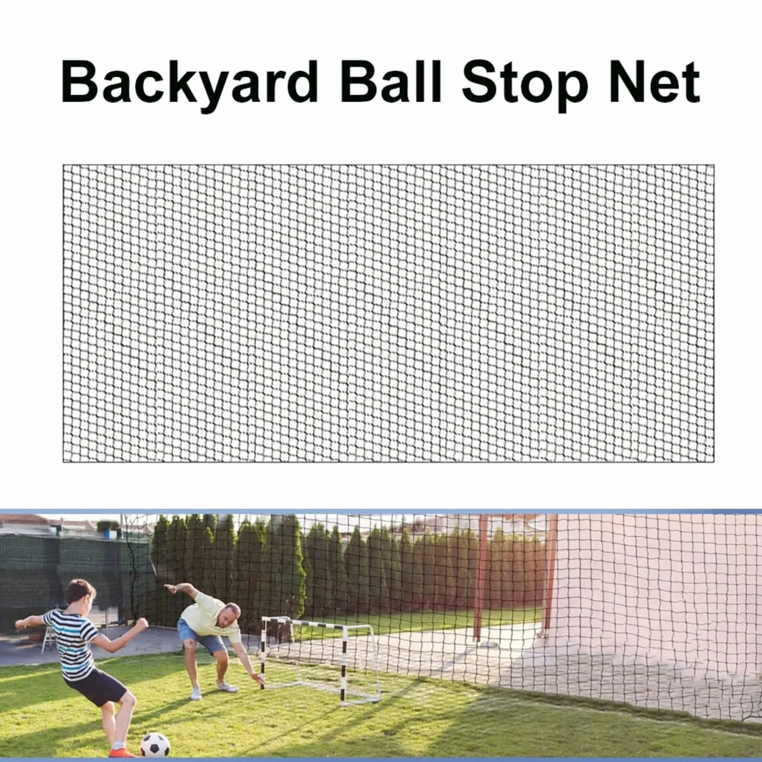 Filet De Football pour Empêcher Le Ballon De Franchir Une Clôture, Filet Pare-balles, Barrière D'entraînement Multifonctionnelle en Nylon Résistant Aux Intempéries, Filets De Football pour Le Jardin