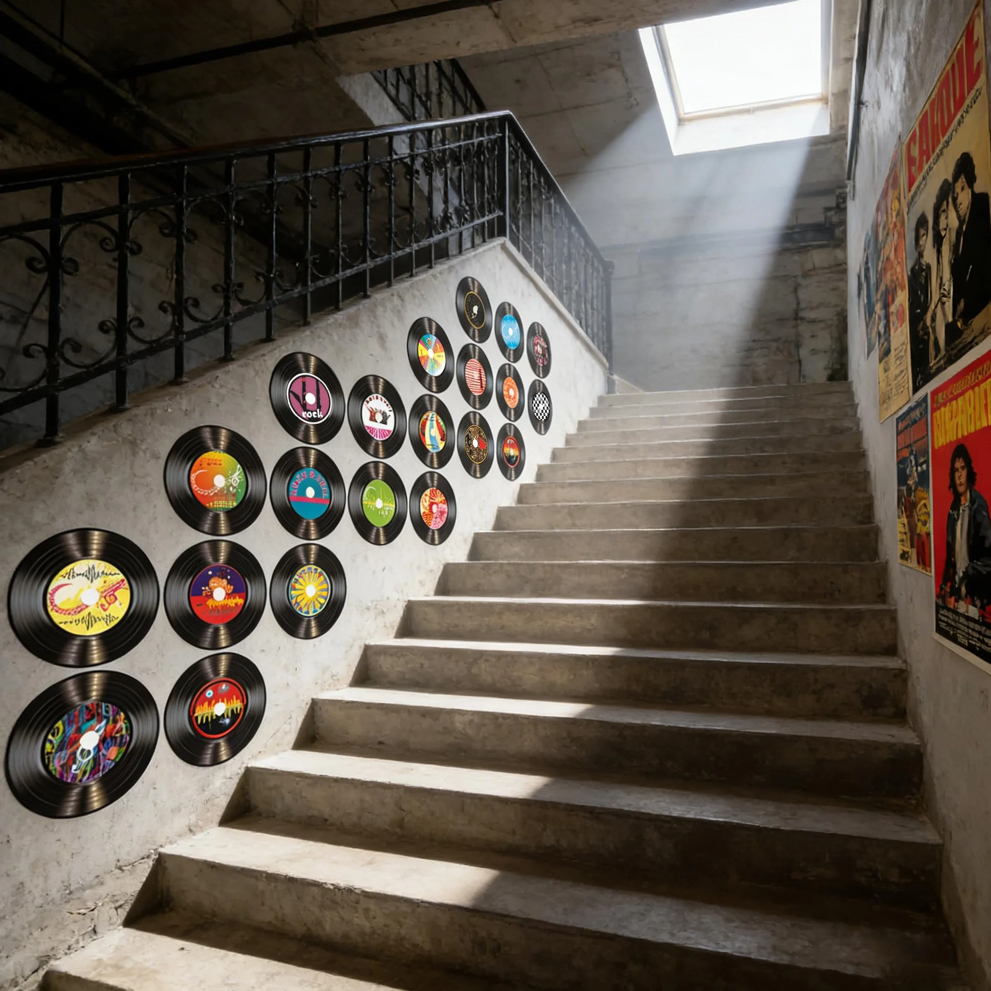 20 Pièces Disque Décoration Murale Années 1950, Découpes Notes Musique, Theme Fête