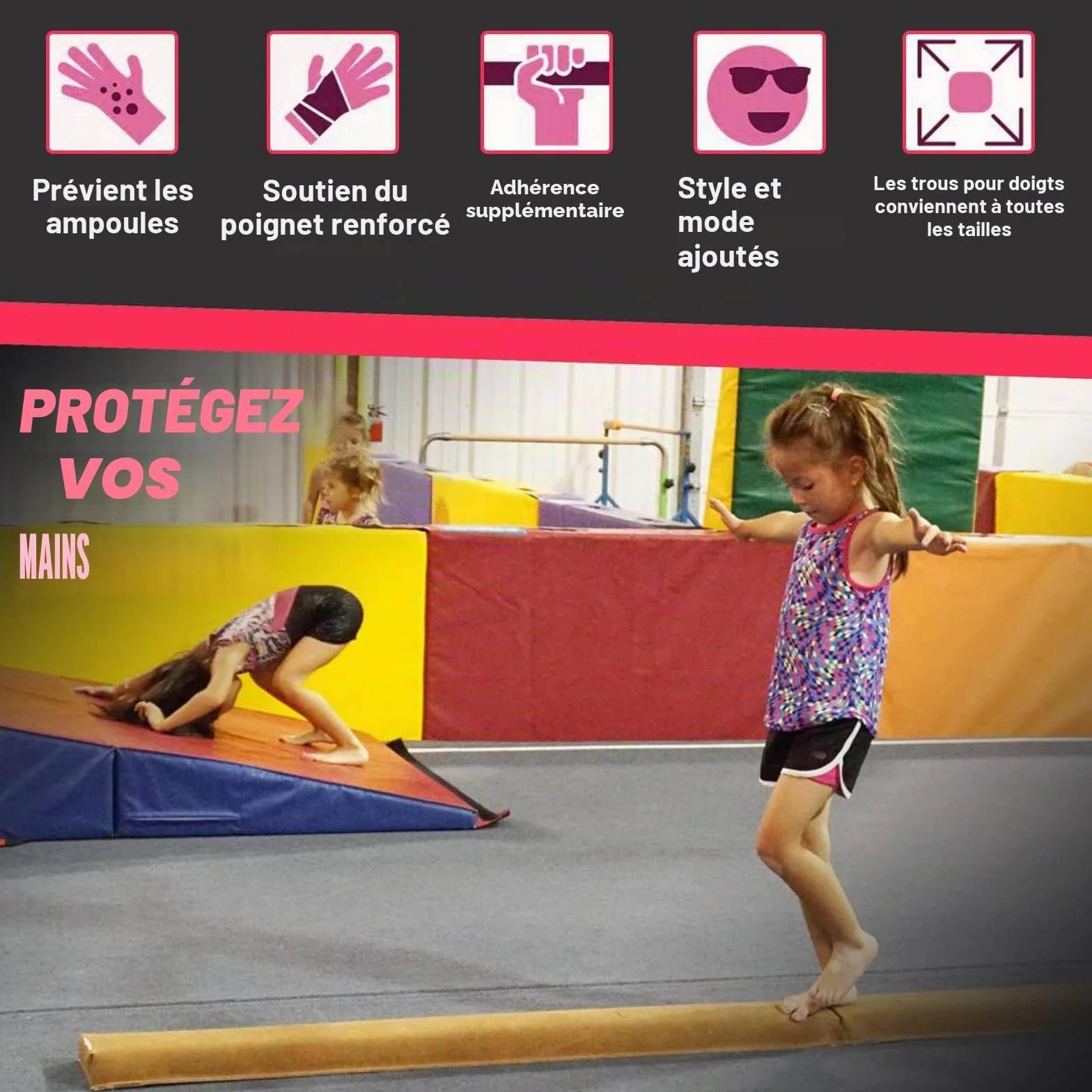 Poignées en cuir pour gymnastique traction protection paume enfants sangles poignet soutien équipement junior