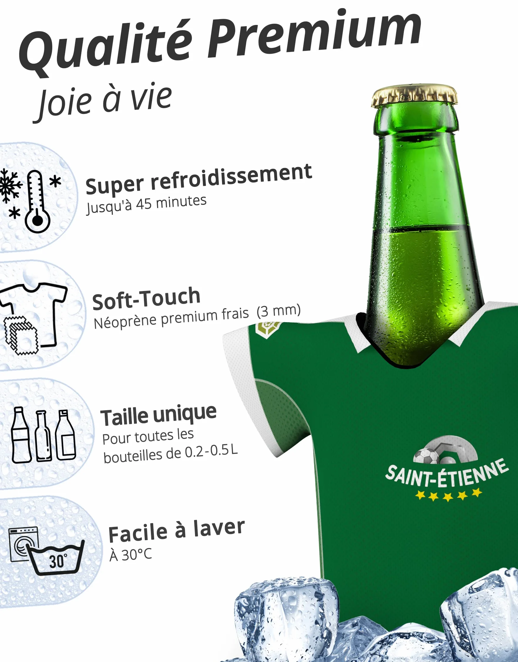 myfanshirt St. Etienne Maillot/Housse Refroidisseur de bière en Jersey - Convient à Hommes by FRFRT