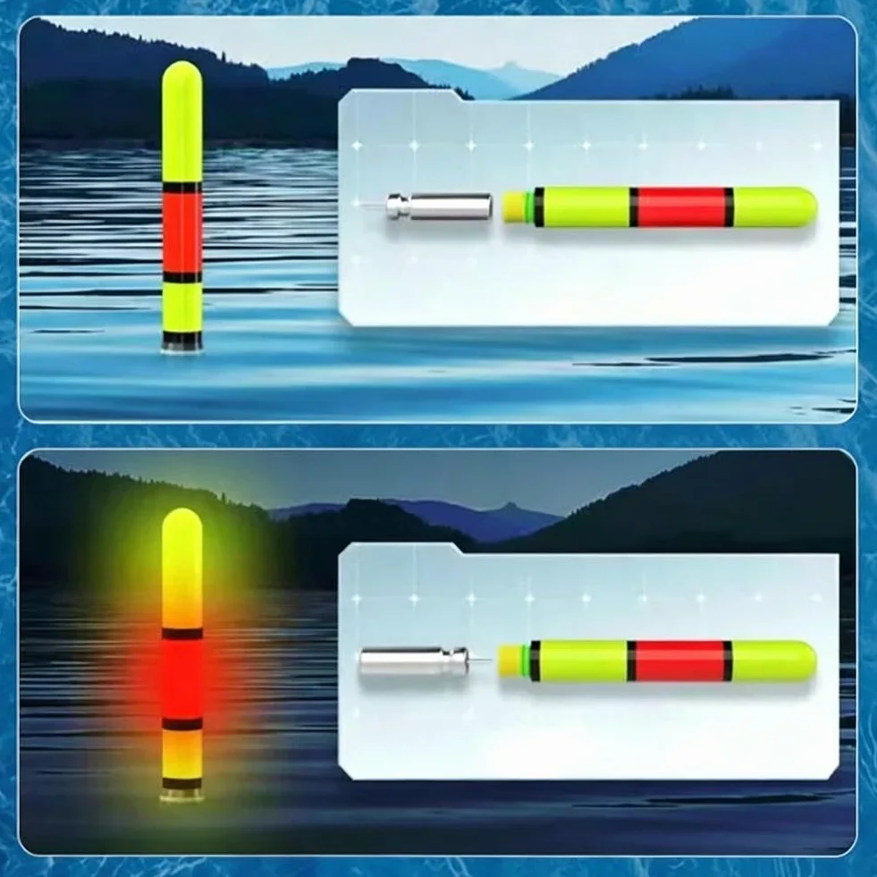 Ensemble ligne pêche automatique 100 m pré-noué flotteur changeant couleur eau douce salée