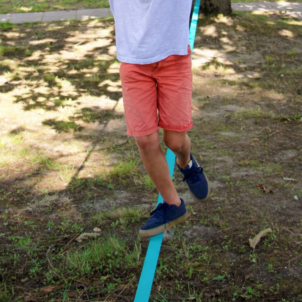 France Trampoline - Slackline 15m avec Cliquet pour Enfant et Adultes - Protection d'Arbres et Pochette de Transport – Slackline d’Entraînement Ludique en Plein Air