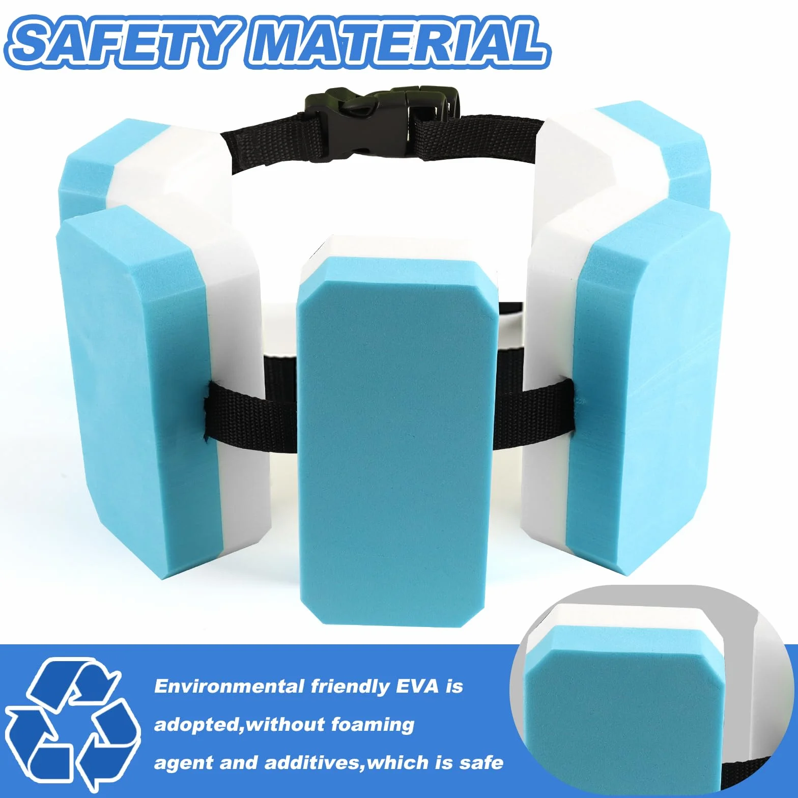 Ceinture de Piscine Enfant Réglable 5 Nattes EVA 30 kg