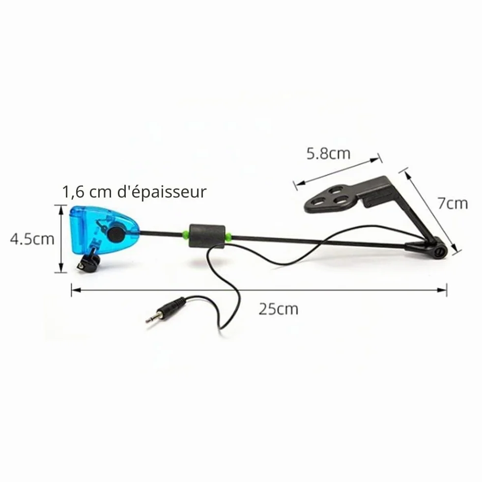 Lot de 4 détecteurs de touche de pêche LED avec étui à fermeture éclair pour pêche à la carpe