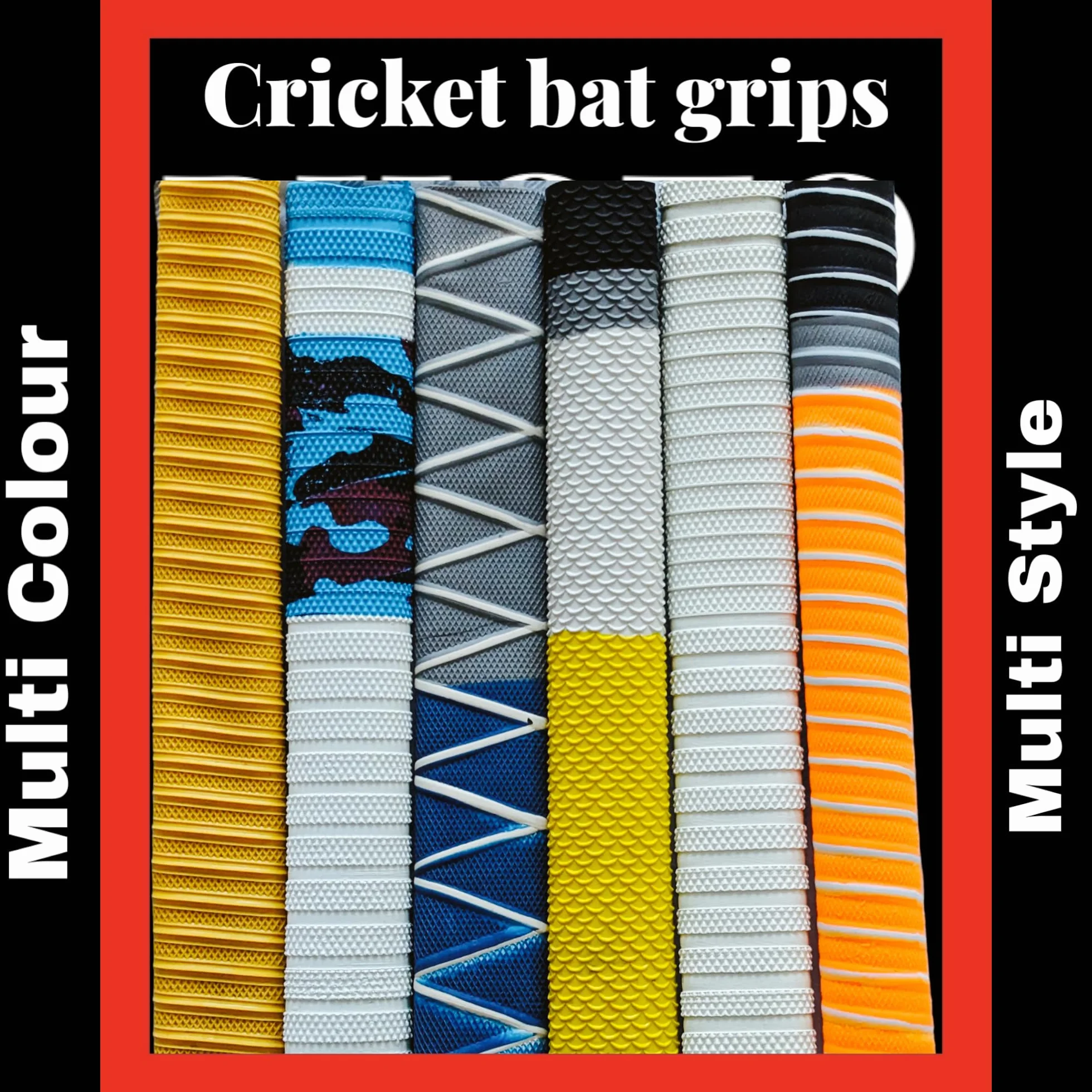 Model Lot de 6 poignées de Rechange en Caoutchouc pour Batte de Cricket Styles Assortis