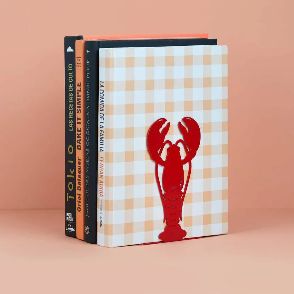 Balvi Serre-Livres Lobster Rouge Design Original Métal en Forme de Homard