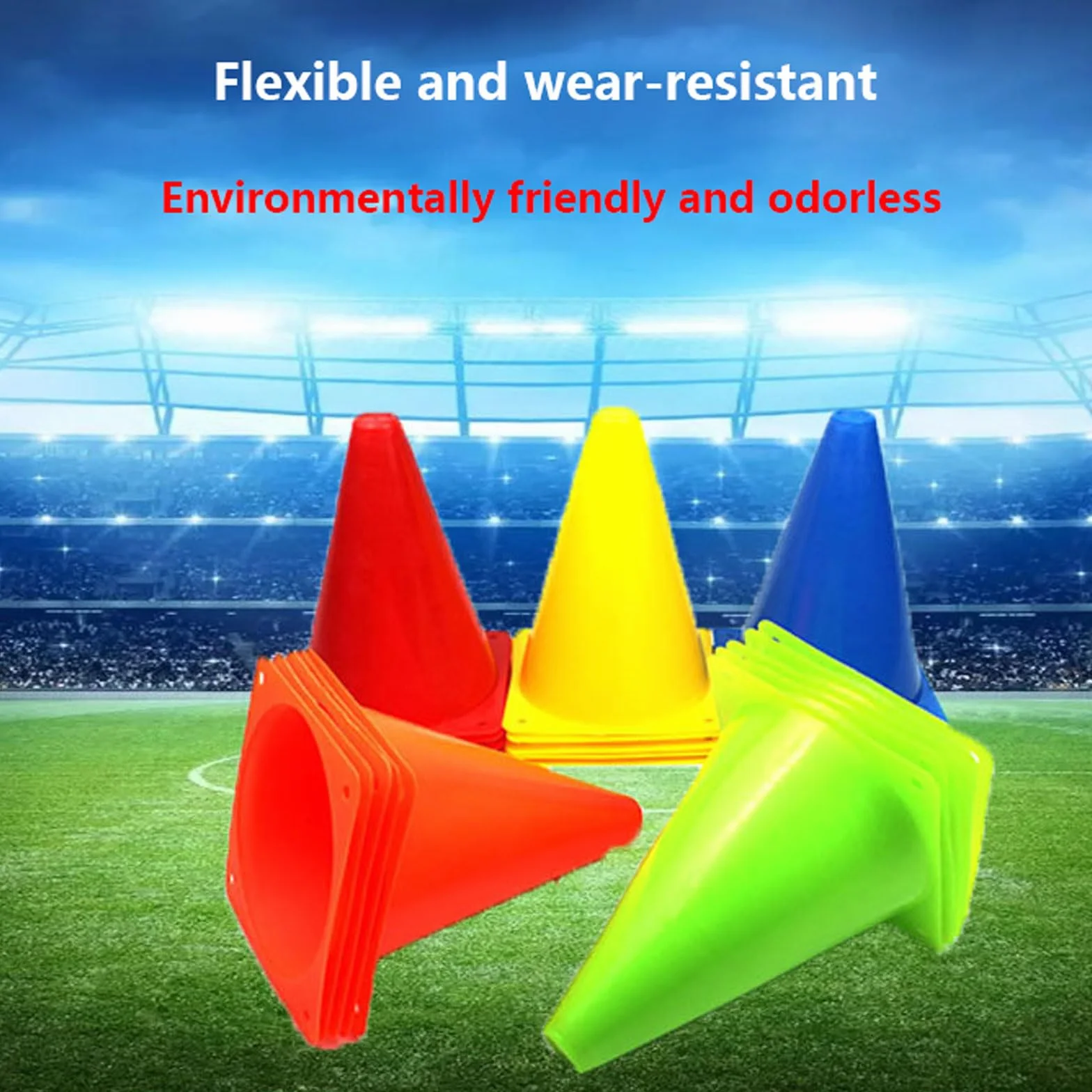 Cônes de Signalisation 18CM Plastique Football Basket-Ball Entraînement 6 Pièces