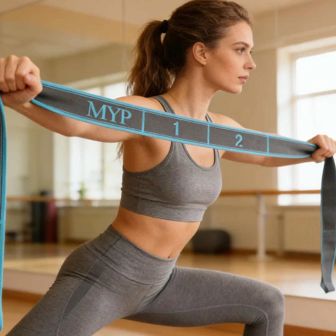 Sangle de Yoga, Étireur de Fascia de Yoga, Ceinture Élastique pour Yoga et Fitness, avec 9 Boucles, Bande Élastique de Résistance, Jambes Ceinture D'étirement des Ligaments, pour Entraînement, Pilates