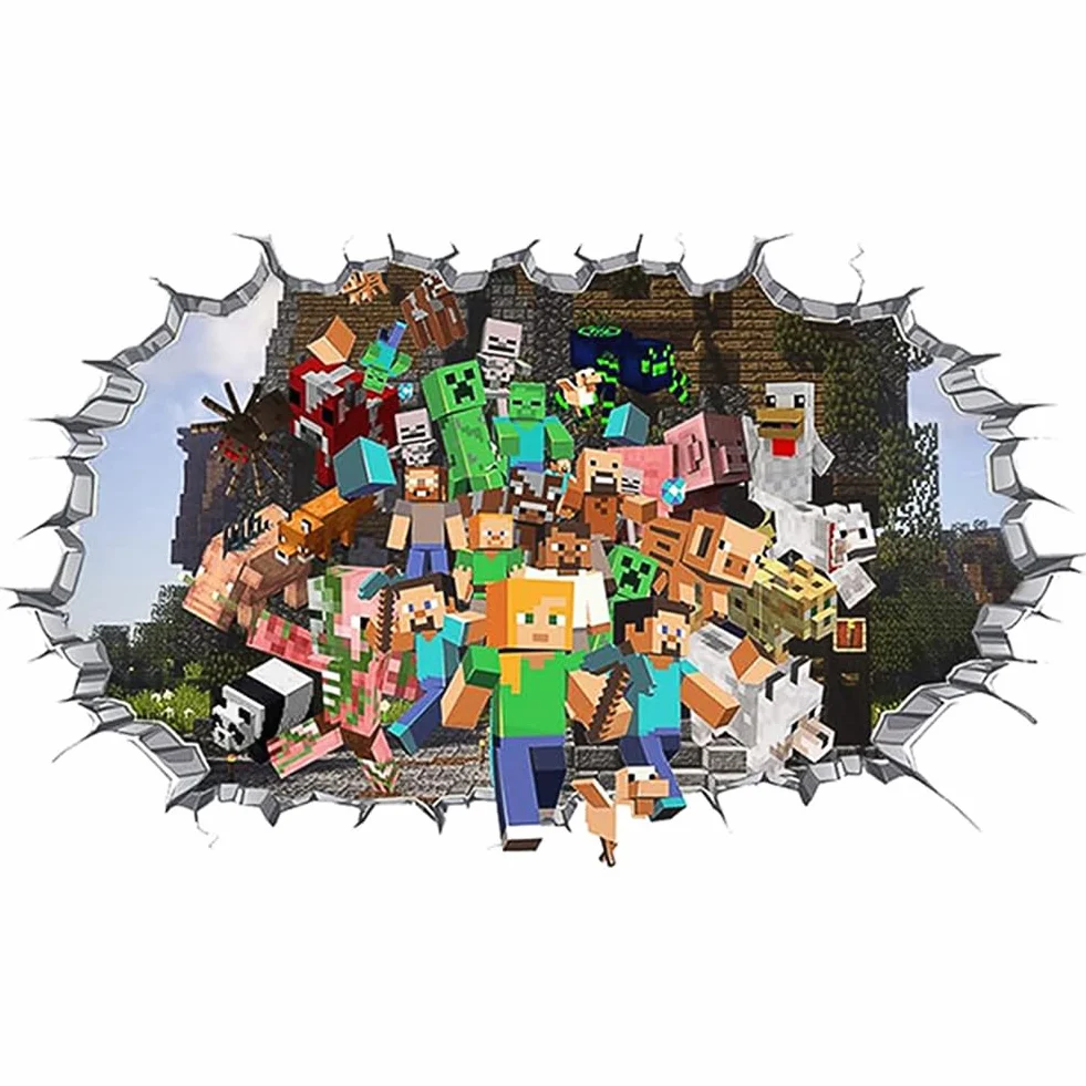 Autocollants Muraux Enfants Gamer 3D, Sticker Mural Garçon Dortoir - Décoration Chambre