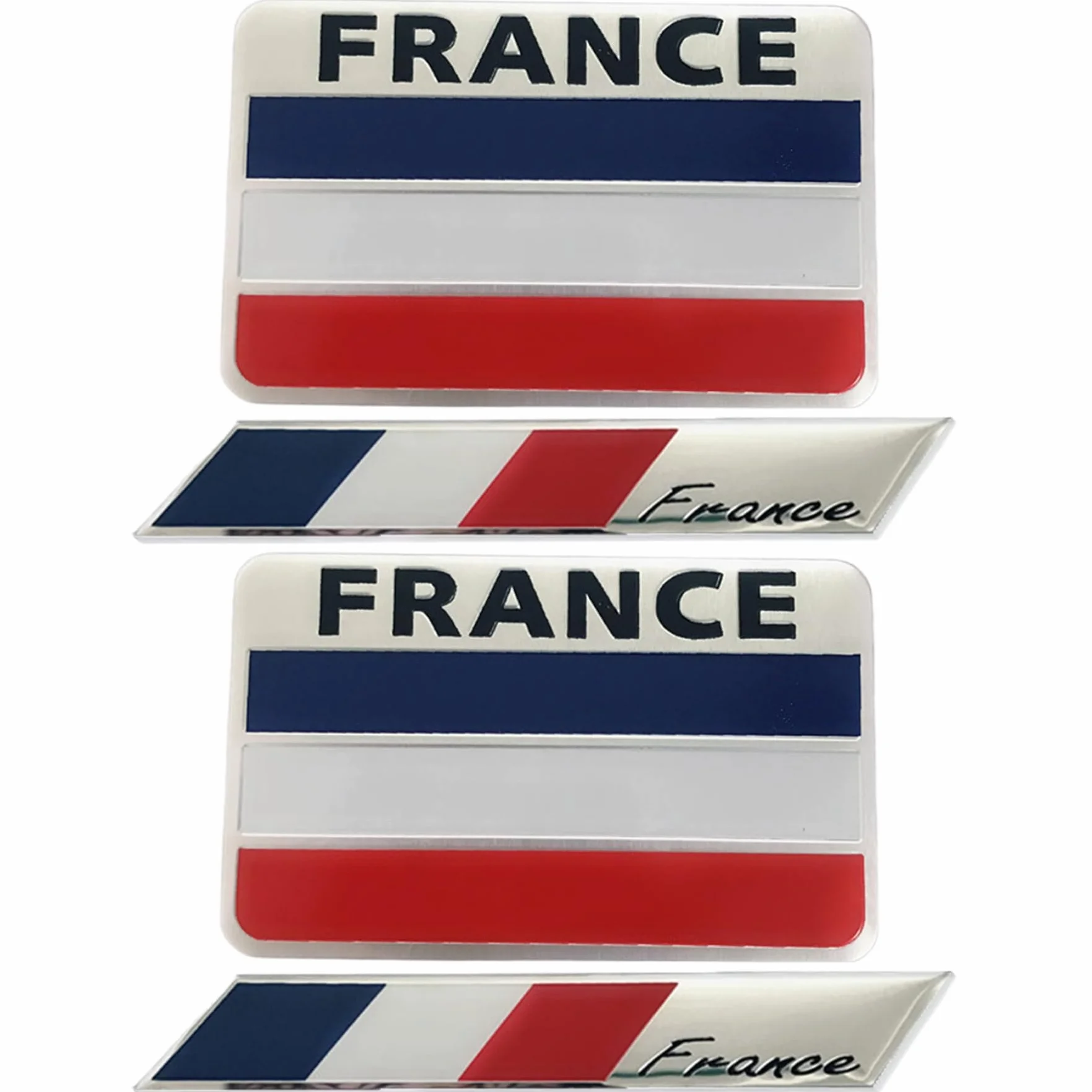 Sticker Autocollant de Voiture France, 2 PCS 3D National France Flag Decques de Voiture Auto-adhésive Decal pour la Moto de la Voiture 3,2x2 Pouces 1