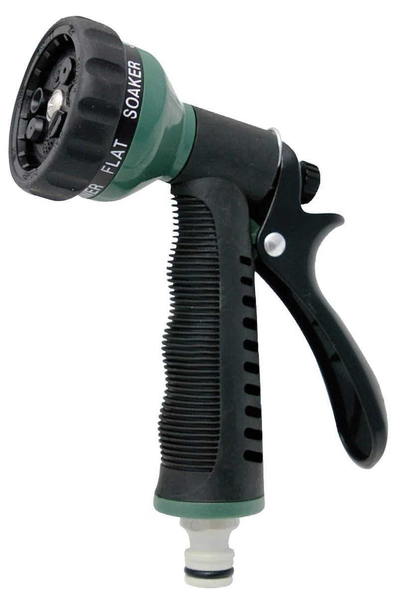 Pistolet Arrosage Aqua Control 7 Formes Vert Noir 21x14x4 cm