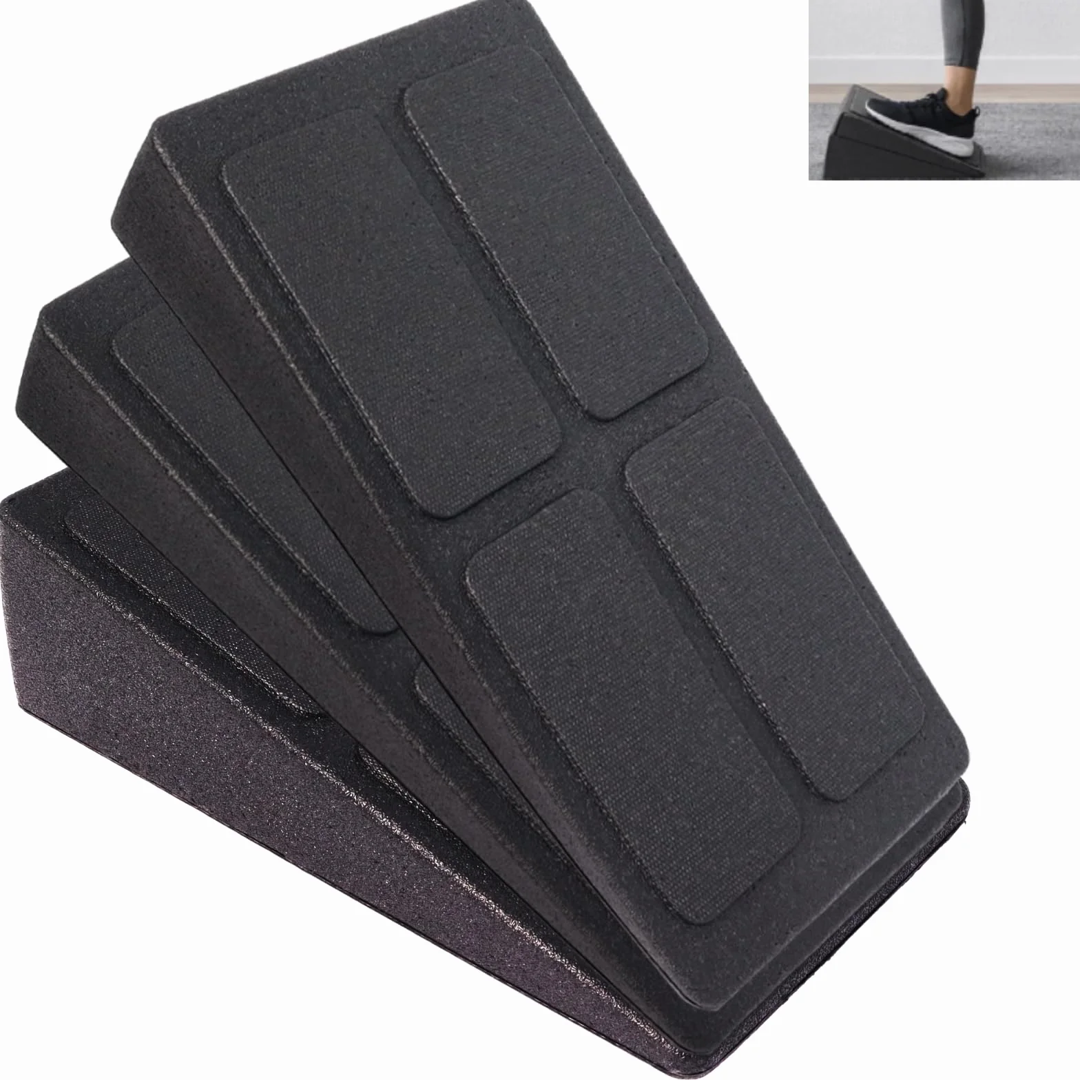 Lot de 3 Planches Inclinée Étirement Réglable Jambes Slant Board Fitness Squat