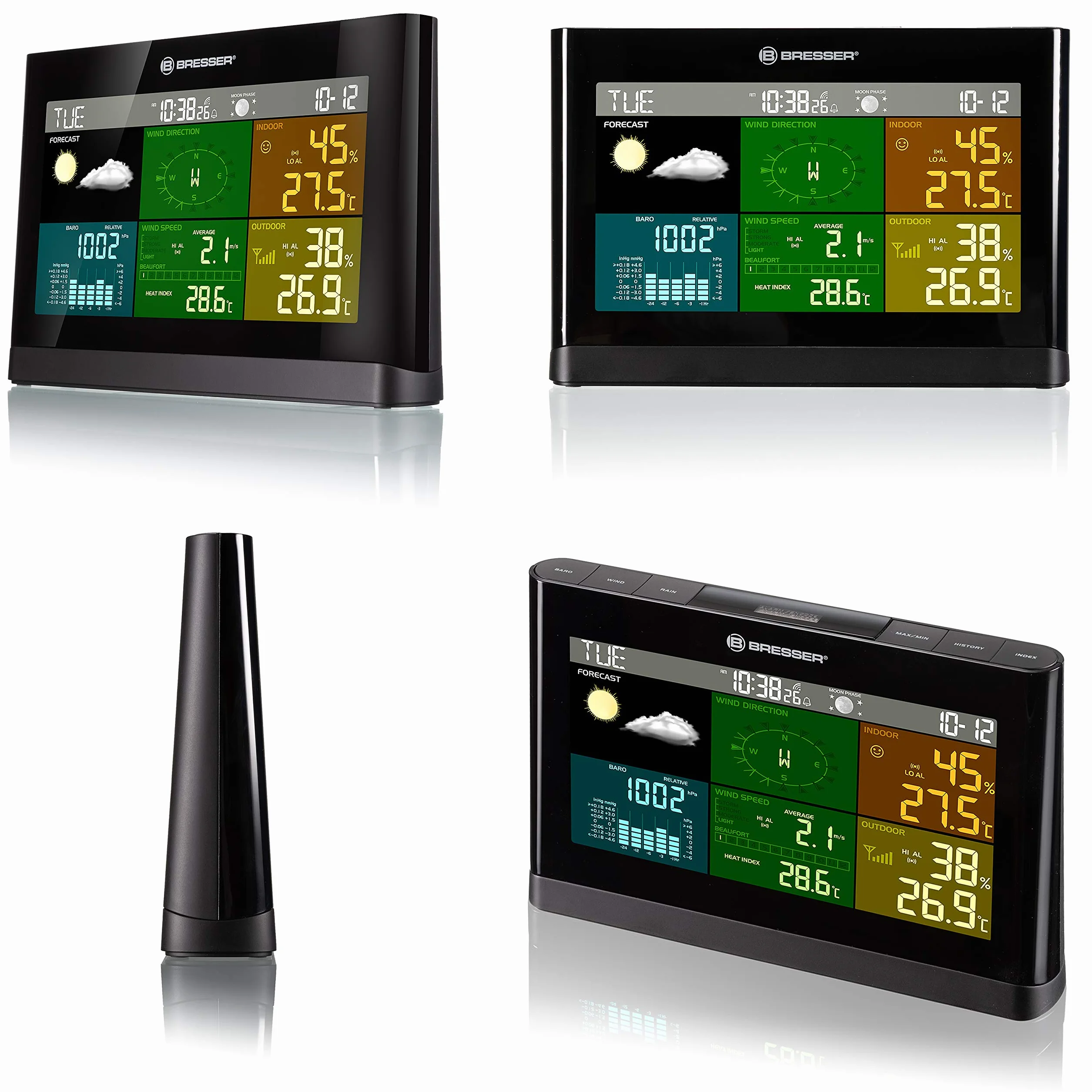 Bresser Station Météo Sans Fil 5 en 1 Capteur Extérieur 20,2 x 13,8 x 3,8 cm